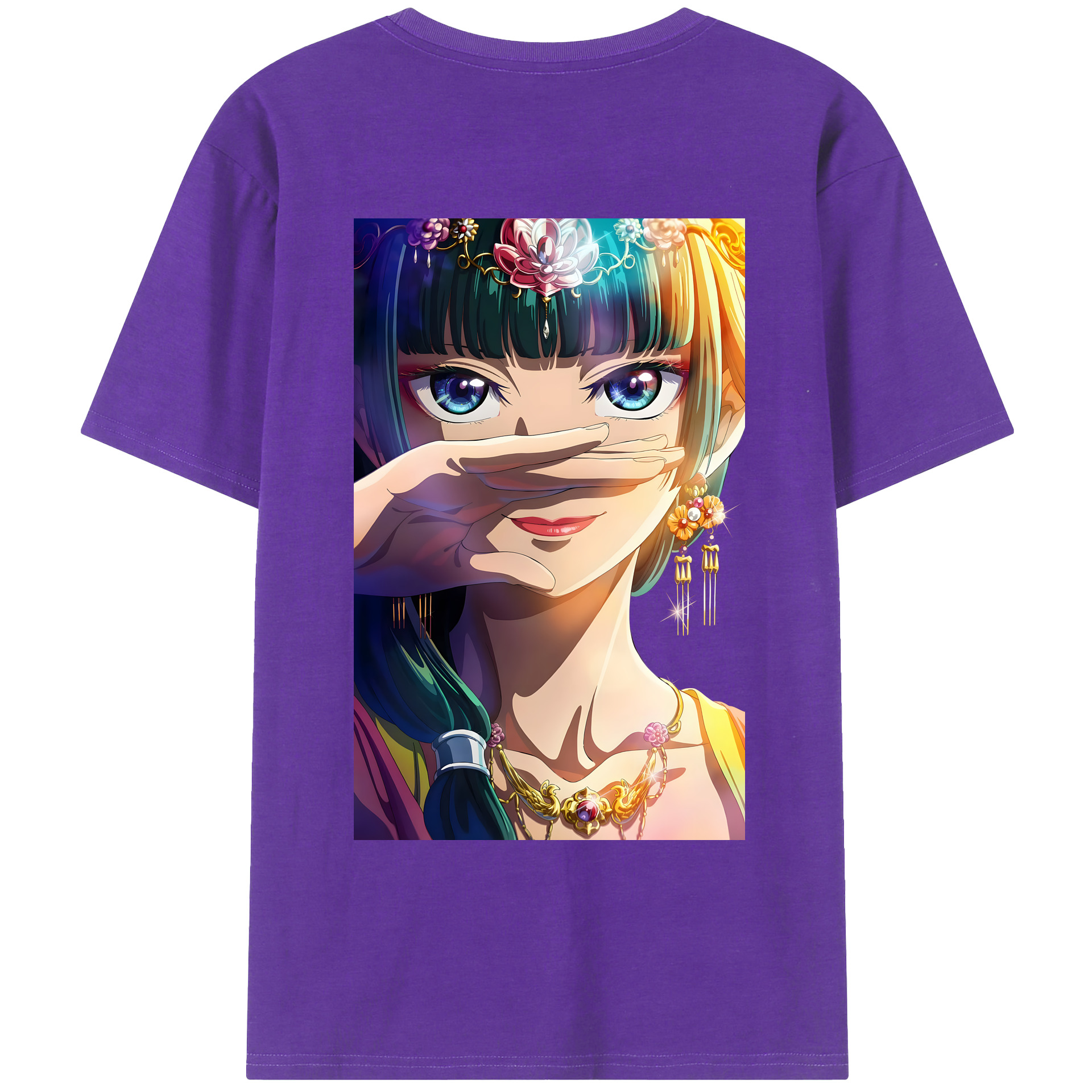 （画像用） 薬屋のひとりごと The Apothecary Diaries 綿100％ メンズ半袖Tシャツ（バックプリント） 通気性