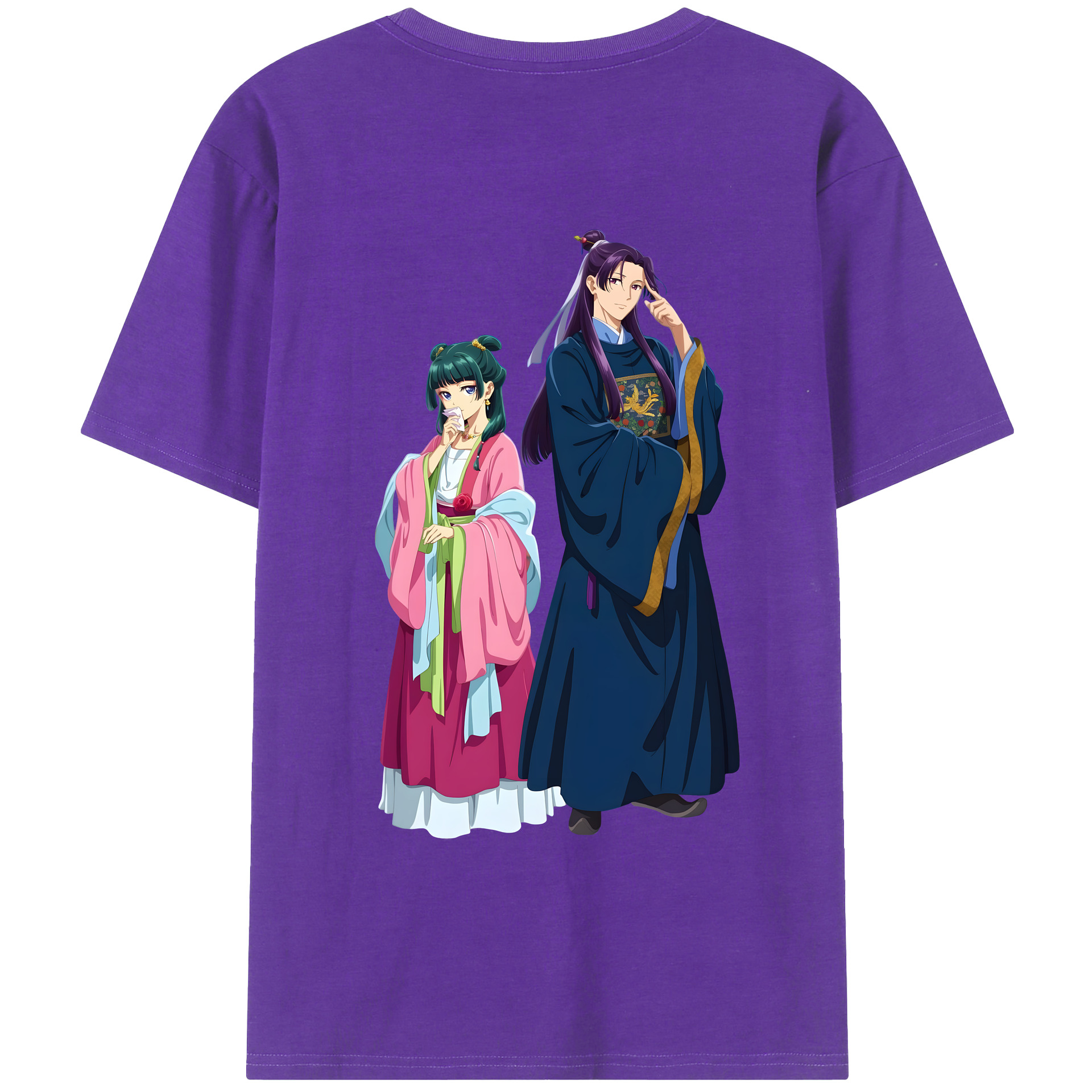 （画像用） 薬屋のひとりごと The Apothecary Diaries 綿100％ メンズ半袖Tシャツ（バックプリント） 通気性