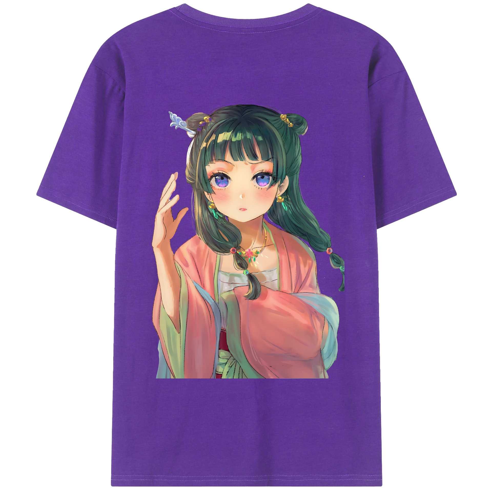 （画像用） 薬屋のひとりごと The Apothecary Diaries 綿100％ メンズ半袖Tシャツ（バックプリント） 通気性