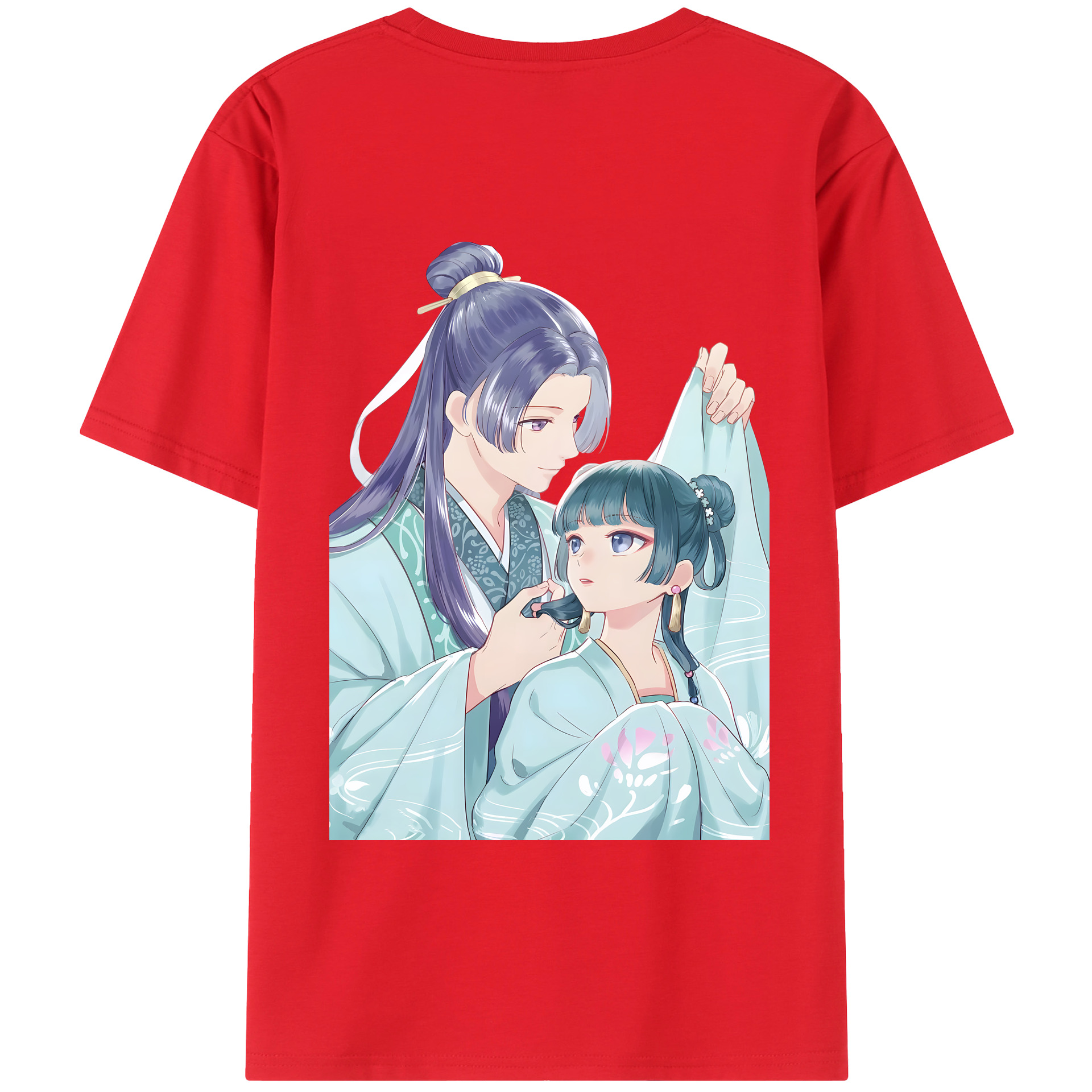 （画像用） 薬屋のひとりごと The Apothecary Diaries 綿100％ メンズ半袖Tシャツ（バックプリント） 通気性