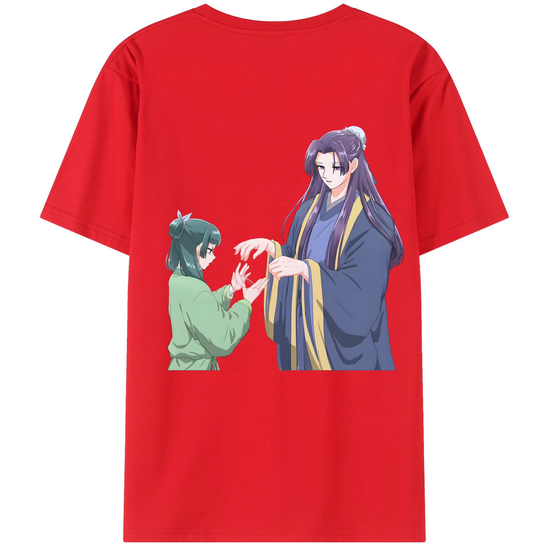 （画像用） 薬屋のひとりごと The Apothecary Diaries 綿100％ メンズ半袖Tシャツ（バックプリント） 通気性