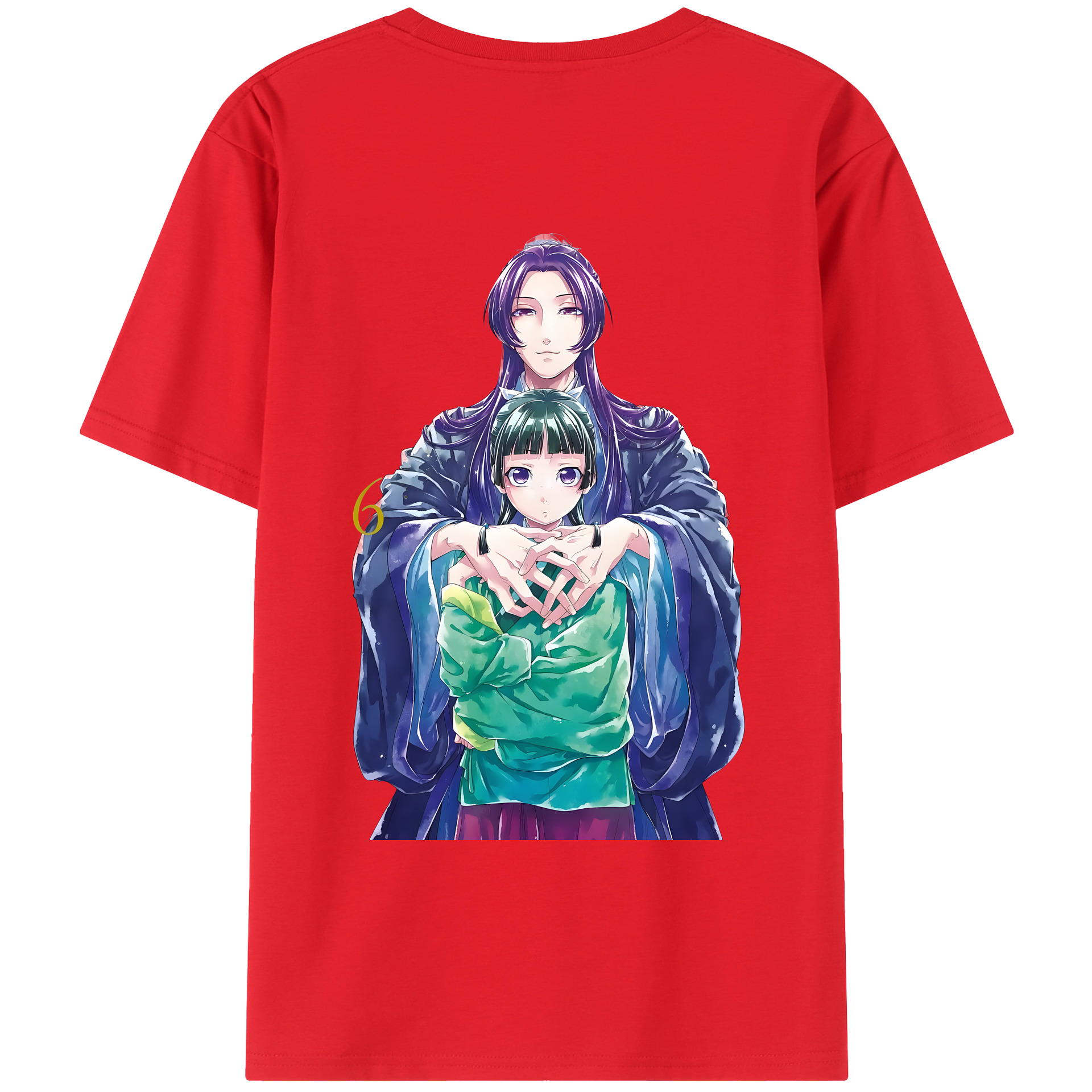 （画像用） 薬屋のひとりごと The Apothecary Diaries 綿100％ メンズ半袖Tシャツ（バックプリント） 通気性