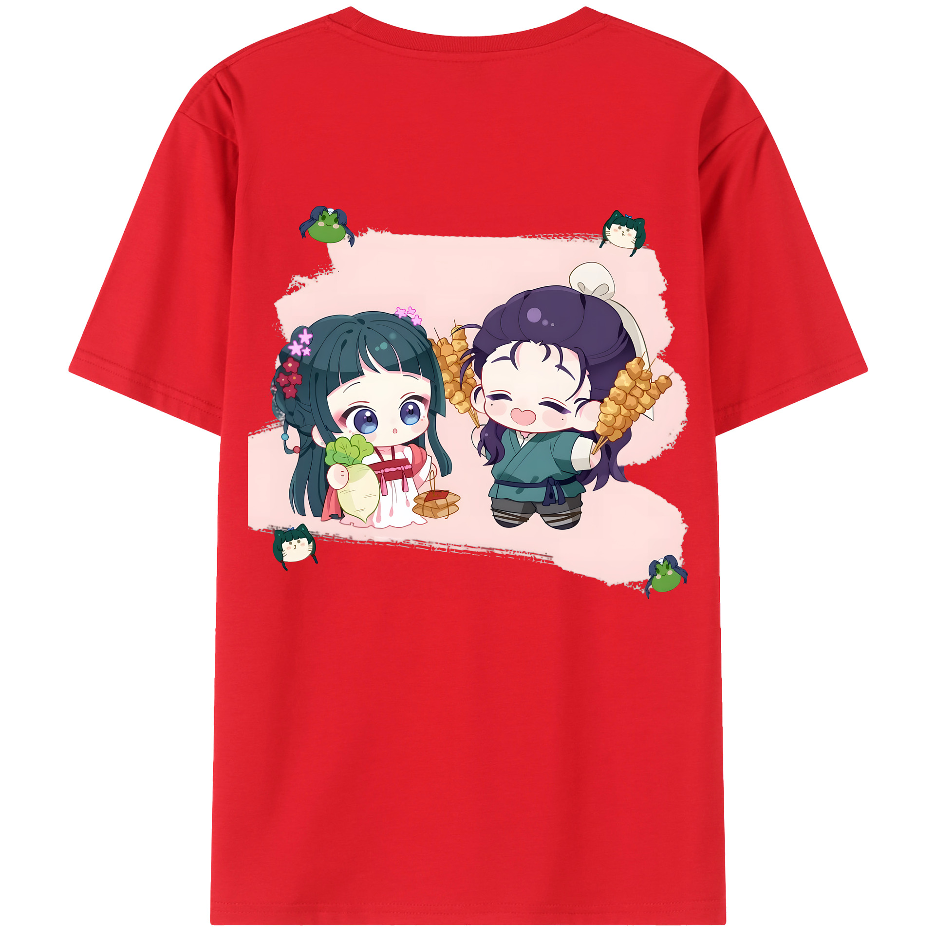 （画像用） 薬屋のひとりごと The Apothecary Diaries 綿100％ メンズ半袖Tシャツ（バックプリント） 通気性
