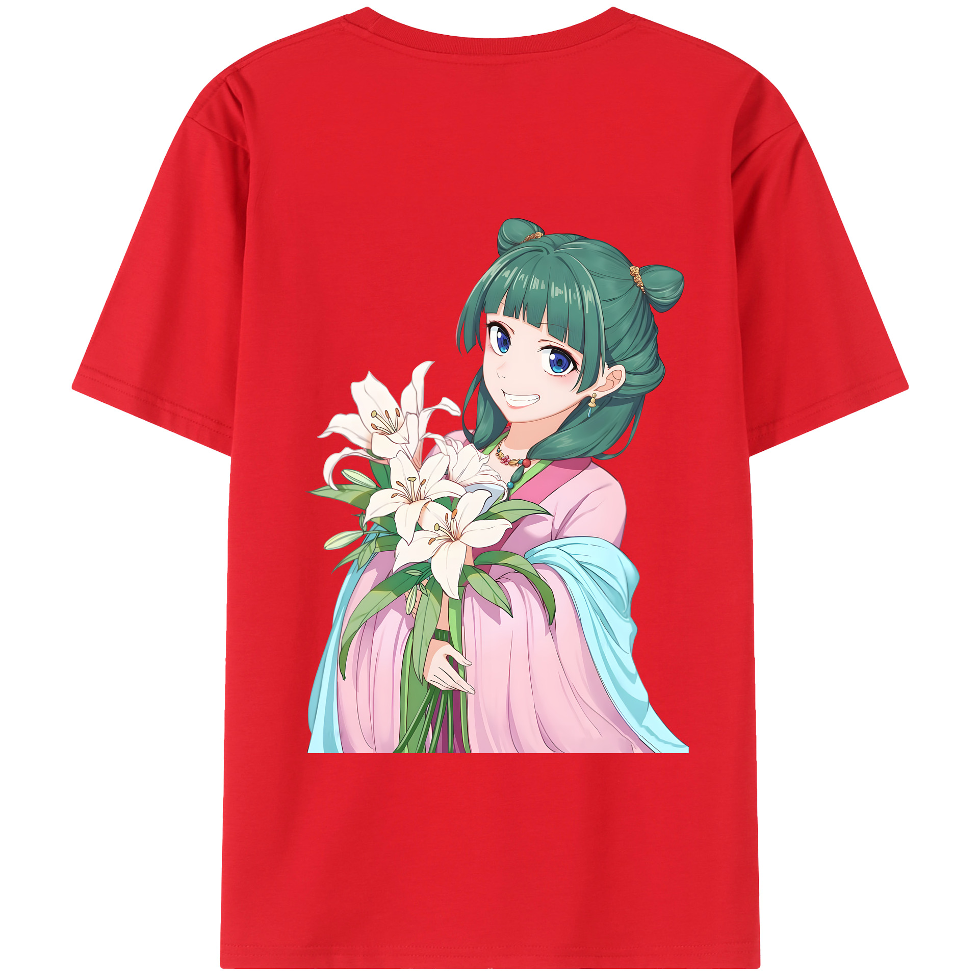 （画像用） 薬屋のひとりごと The Apothecary Diaries 綿100％ メンズ半袖Tシャツ（バックプリント） 通気性