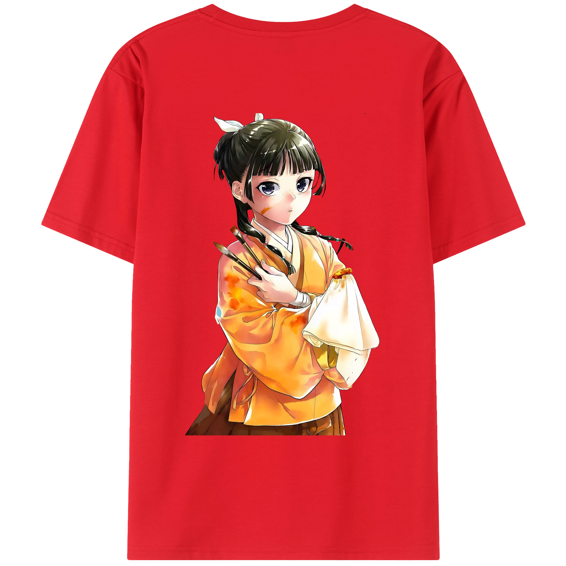 （画像用） 薬屋のひとりごと The Apothecary Diaries 綿100％ メンズ半袖Tシャツ（バックプリント） 通気性