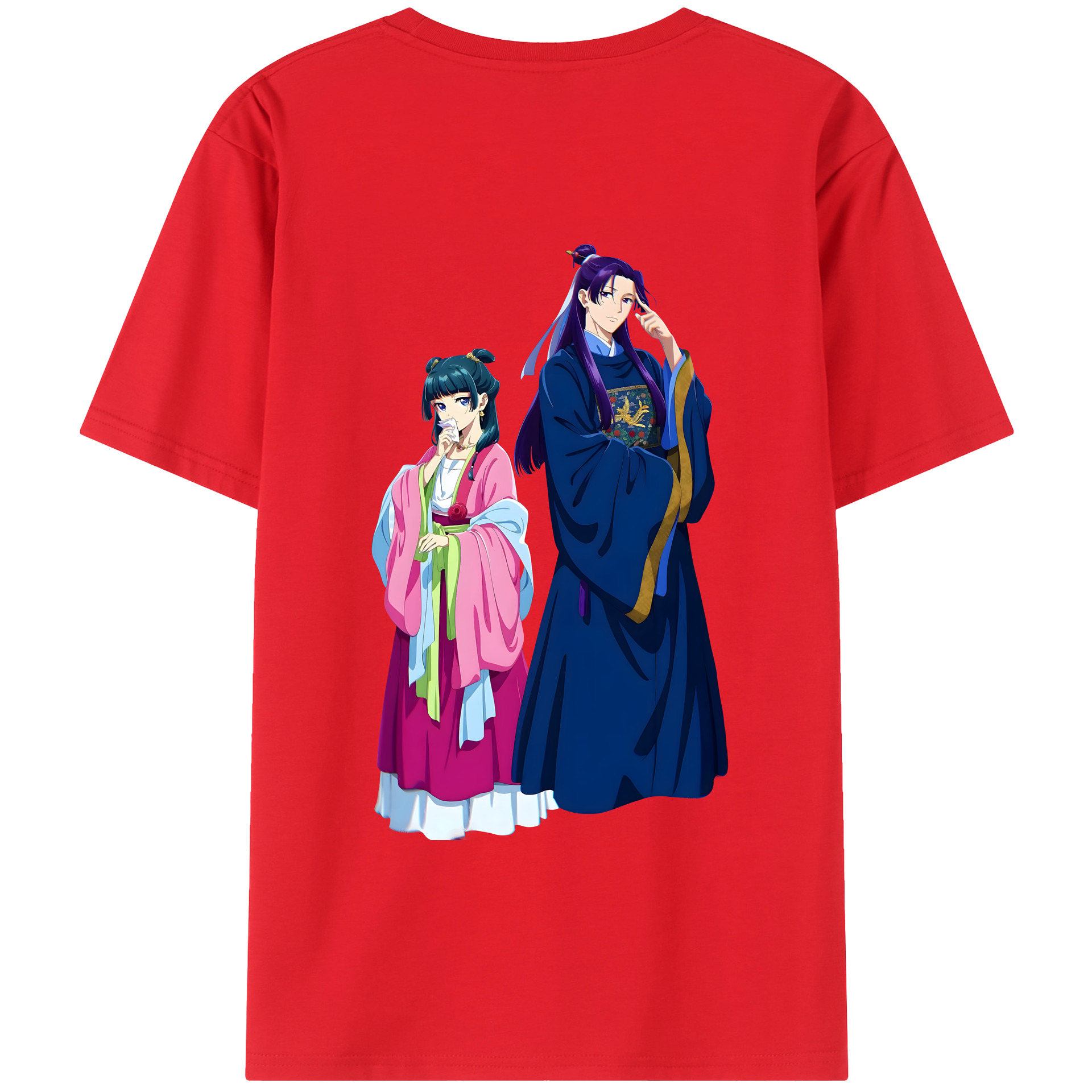 （画像用） 薬屋のひとりごと The Apothecary Diaries 綿100％ メンズ半袖Tシャツ（バックプリント） 通気性