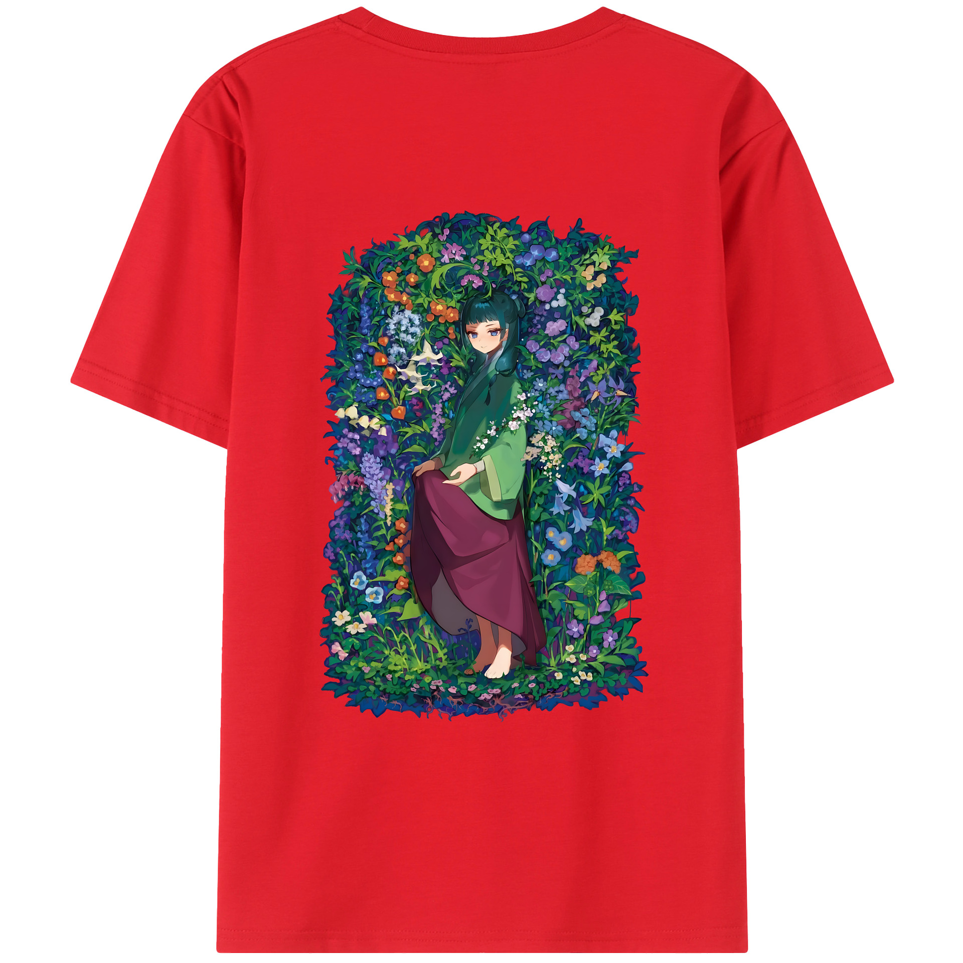 （画像用） 薬屋のひとりごと The Apothecary Diaries 綿100％ メンズ半袖Tシャツ（バックプリント） 通気性