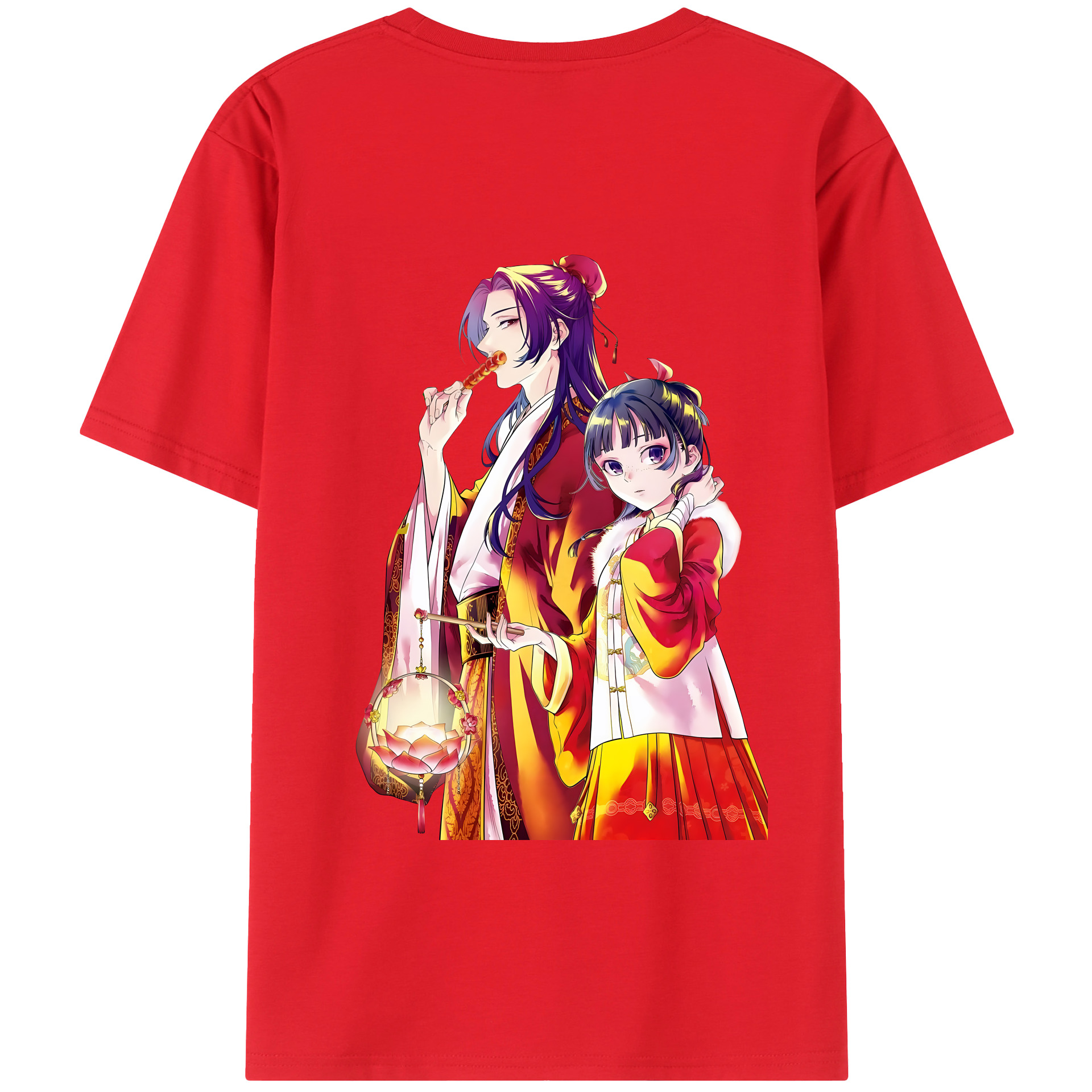 （画像用） 薬屋のひとりごと The Apothecary Diaries 綿100％ メンズ半袖Tシャツ（バックプリント） 通気性