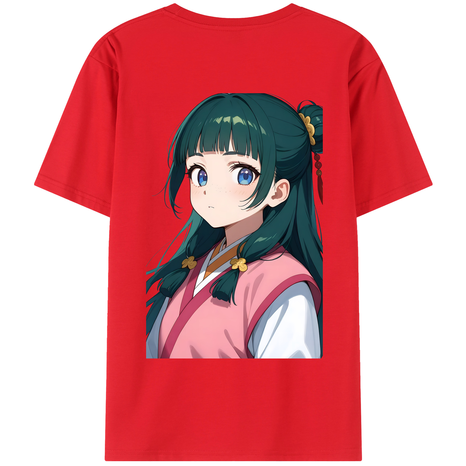 （画像用） 薬屋のひとりごと The Apothecary Diaries 綿100％ メンズ半袖Tシャツ（バックプリント） 通気性