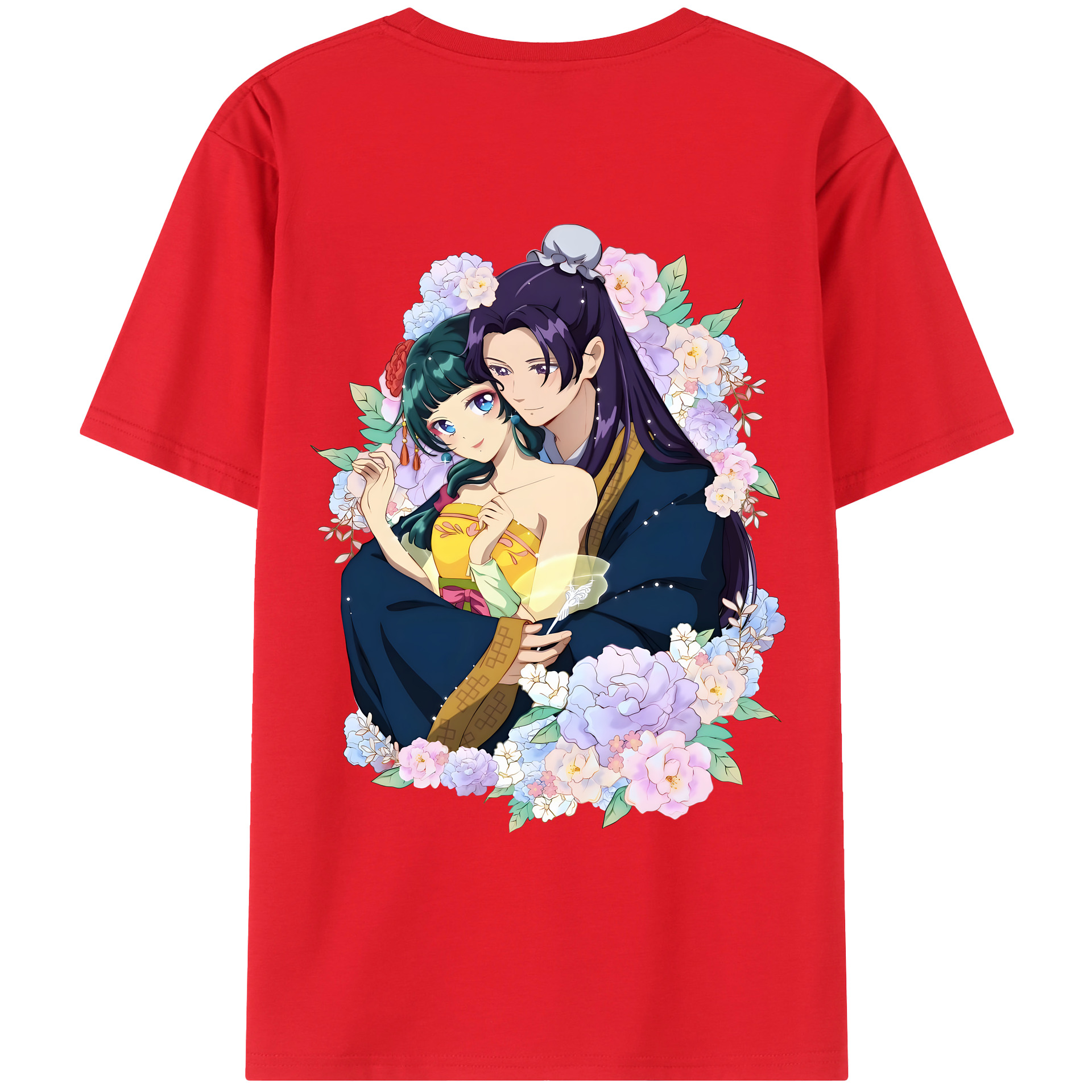 （画像用） 薬屋のひとりごと The Apothecary Diaries 綿100％ メンズ半袖Tシャツ（バックプリント） 通気性