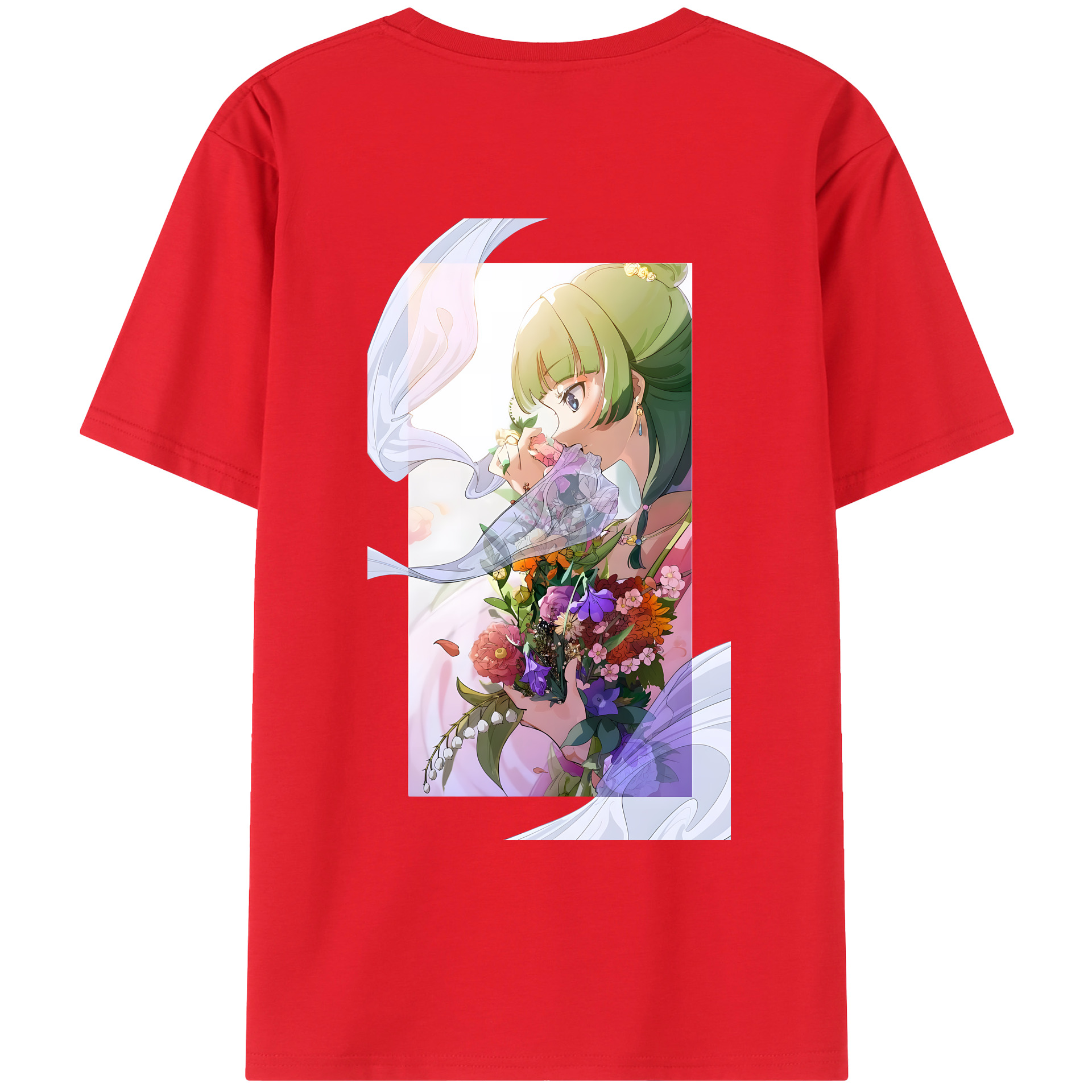 （画像用） 薬屋のひとりごと The Apothecary Diaries 綿100％ メンズ半袖Tシャツ（バックプリント） 通気性