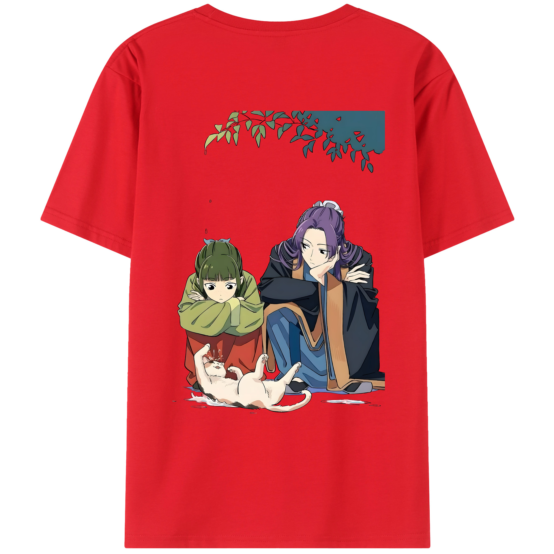 （画像用） 薬屋のひとりごと The Apothecary Diaries 綿100％ メンズ半袖Tシャツ（バックプリント） 通気性
