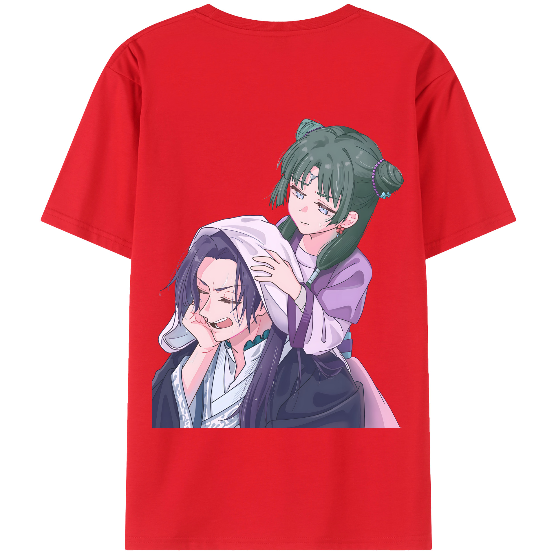 （画像用） 薬屋のひとりごと The Apothecary Diaries 綿100％ メンズ半袖Tシャツ（バックプリント） 通気性