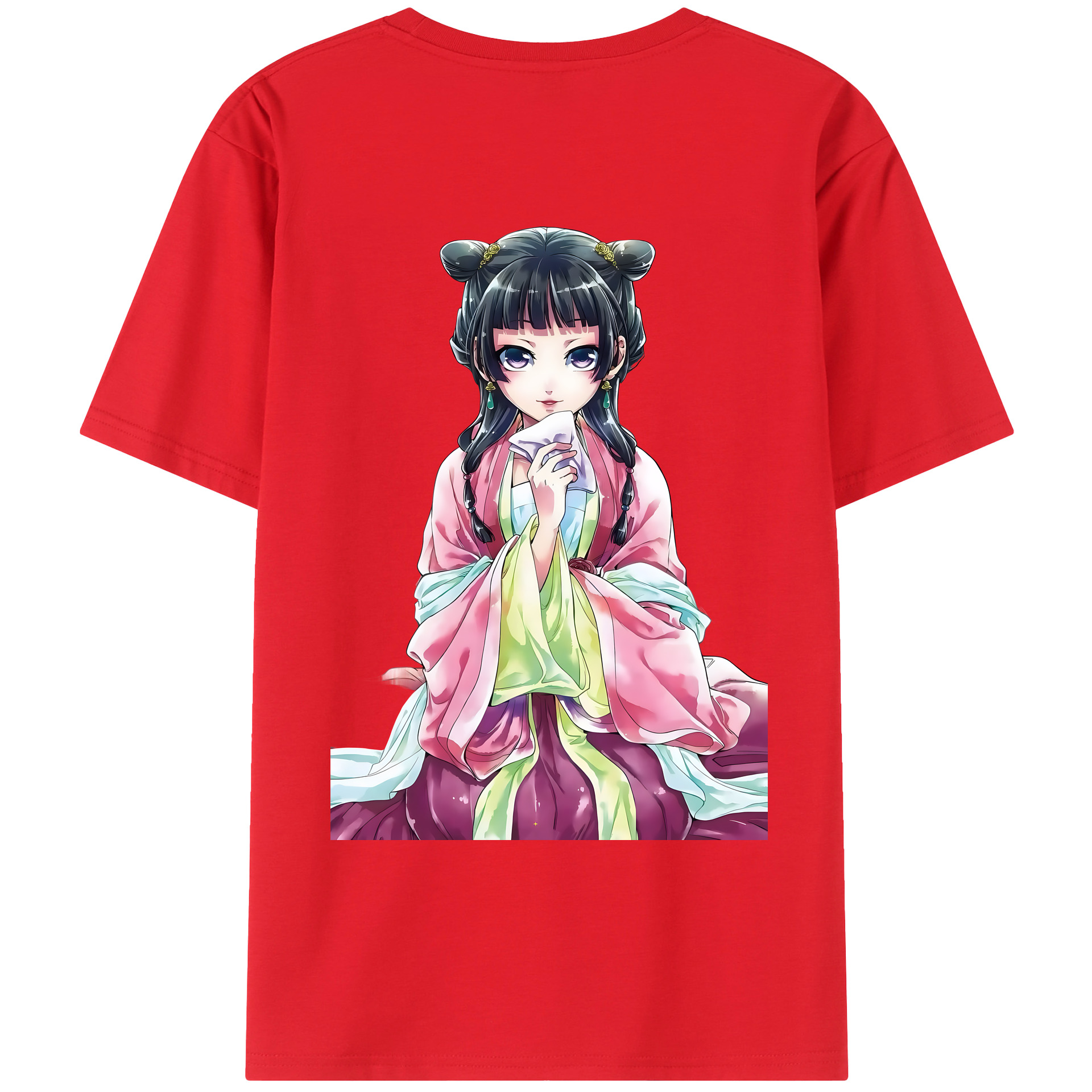 （画像用） 薬屋のひとりごと The Apothecary Diaries 綿100％ メンズ半袖Tシャツ（バックプリント） 通気性