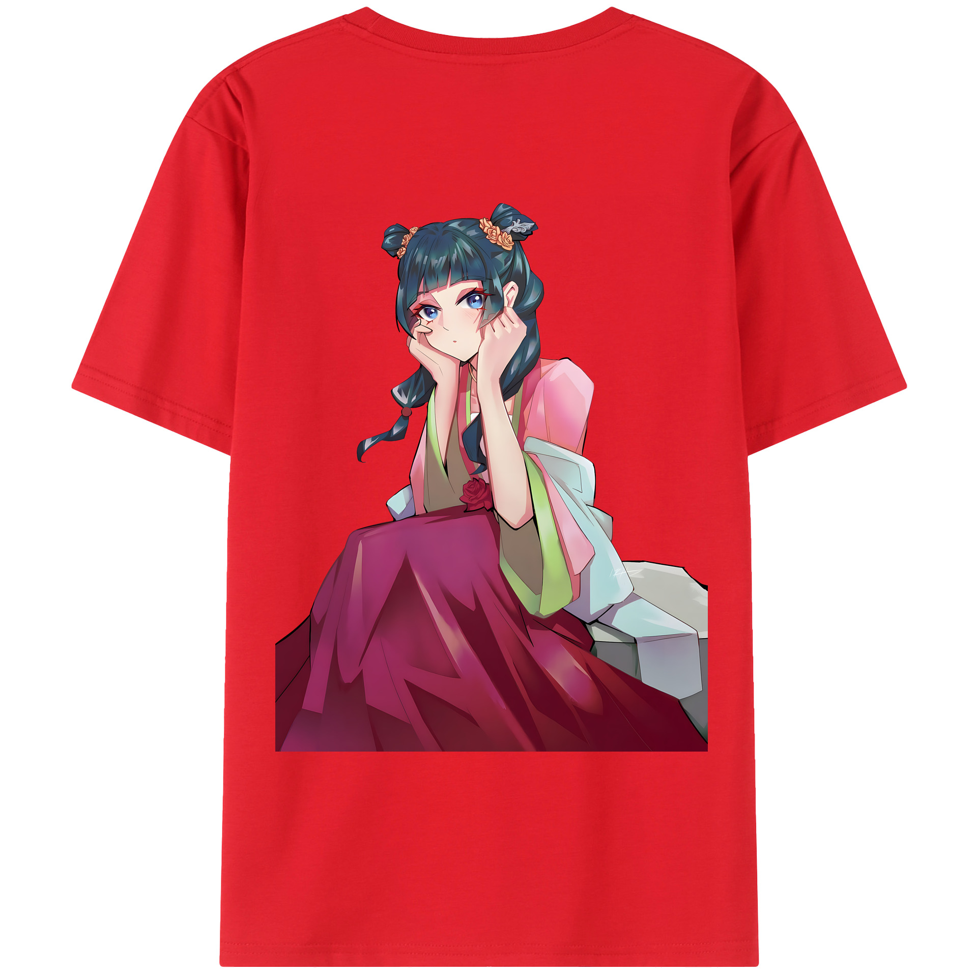 （画像用） 薬屋のひとりごと The Apothecary Diaries 綿100％ メンズ半袖Tシャツ（バックプリント） 通気性