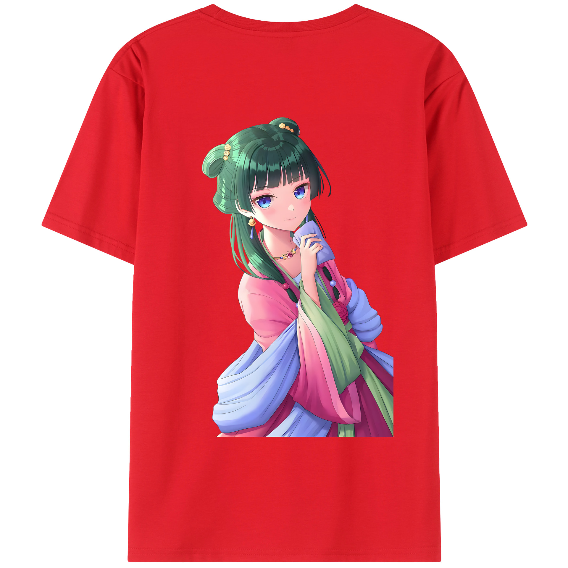 （画像用） 薬屋のひとりごと The Apothecary Diaries 綿100％ メンズ半袖Tシャツ（バックプリント） 通気性