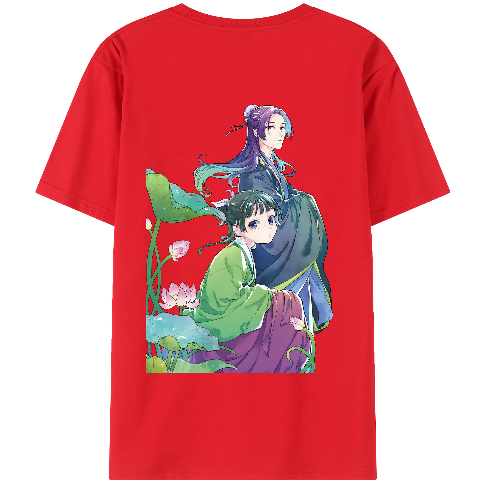 （画像用） 薬屋のひとりごと The Apothecary Diaries 綿100％ メンズ半袖Tシャツ（バックプリント） 通気性