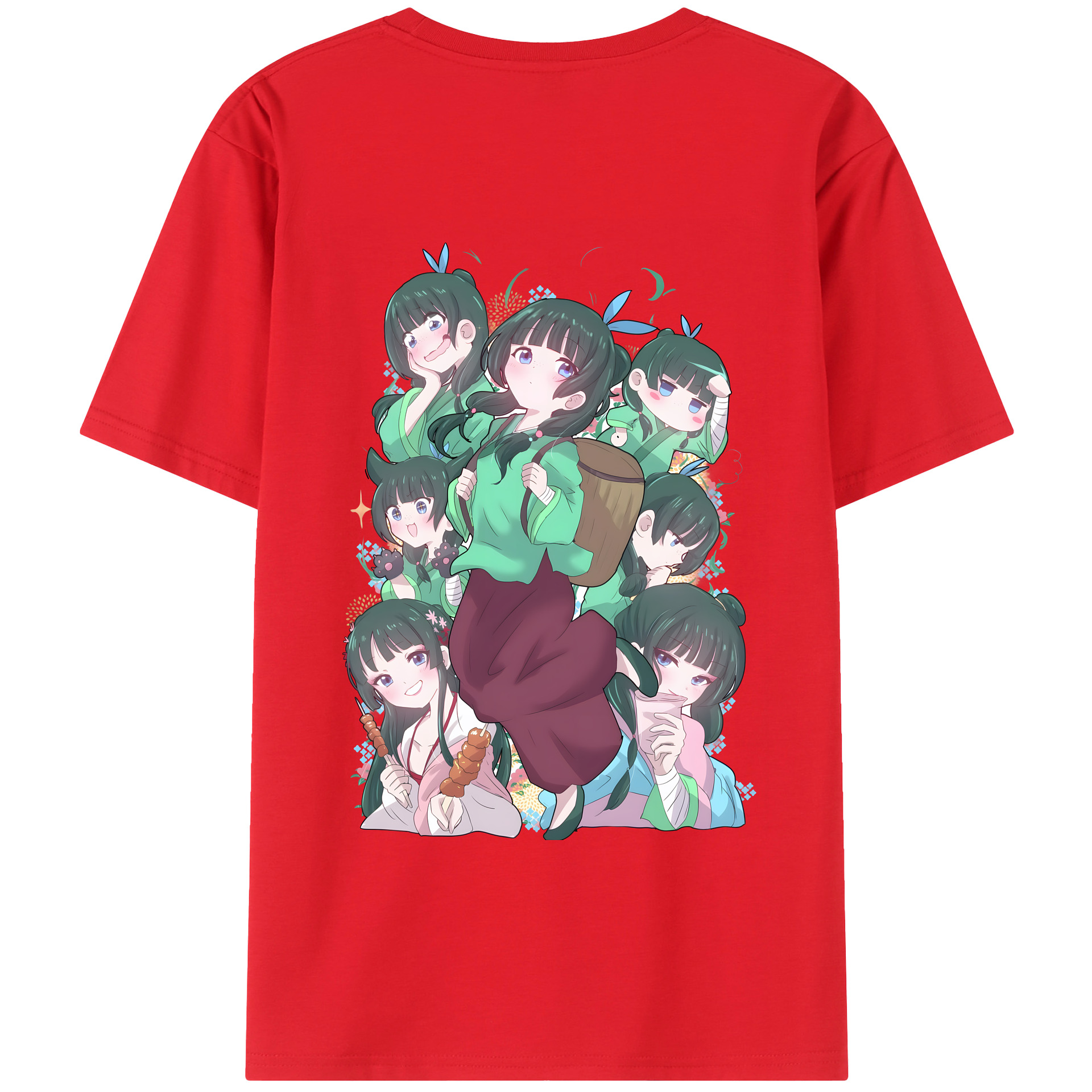 （画像用） 薬屋のひとりごと The Apothecary Diaries 綿100％ メンズ半袖Tシャツ（バックプリント） 通気性