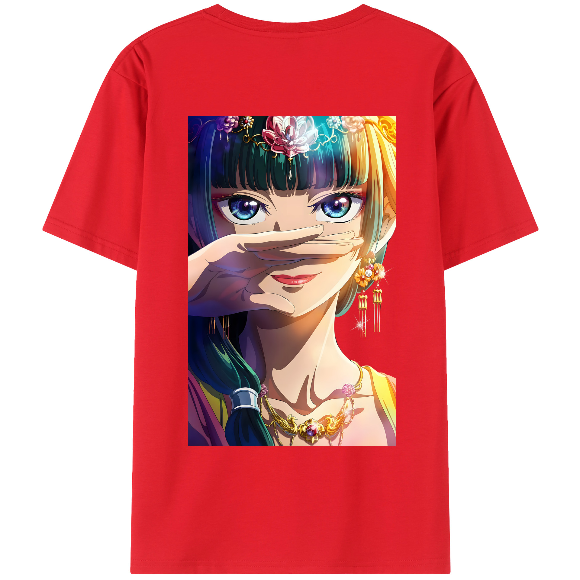 （画像用） 薬屋のひとりごと The Apothecary Diaries 綿100％ メンズ半袖Tシャツ（バックプリント） 通気性