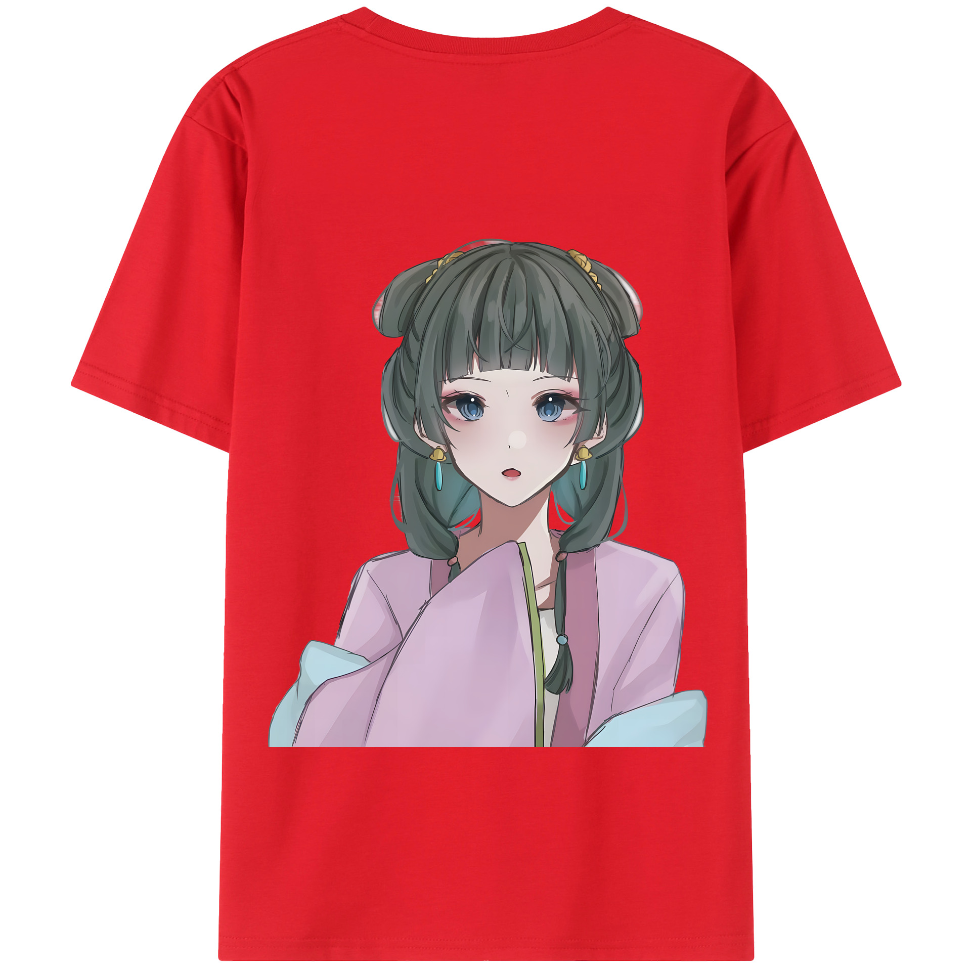 （画像用） 薬屋のひとりごと The Apothecary Diaries 綿100％ メンズ半袖Tシャツ（バックプリント） 通気性