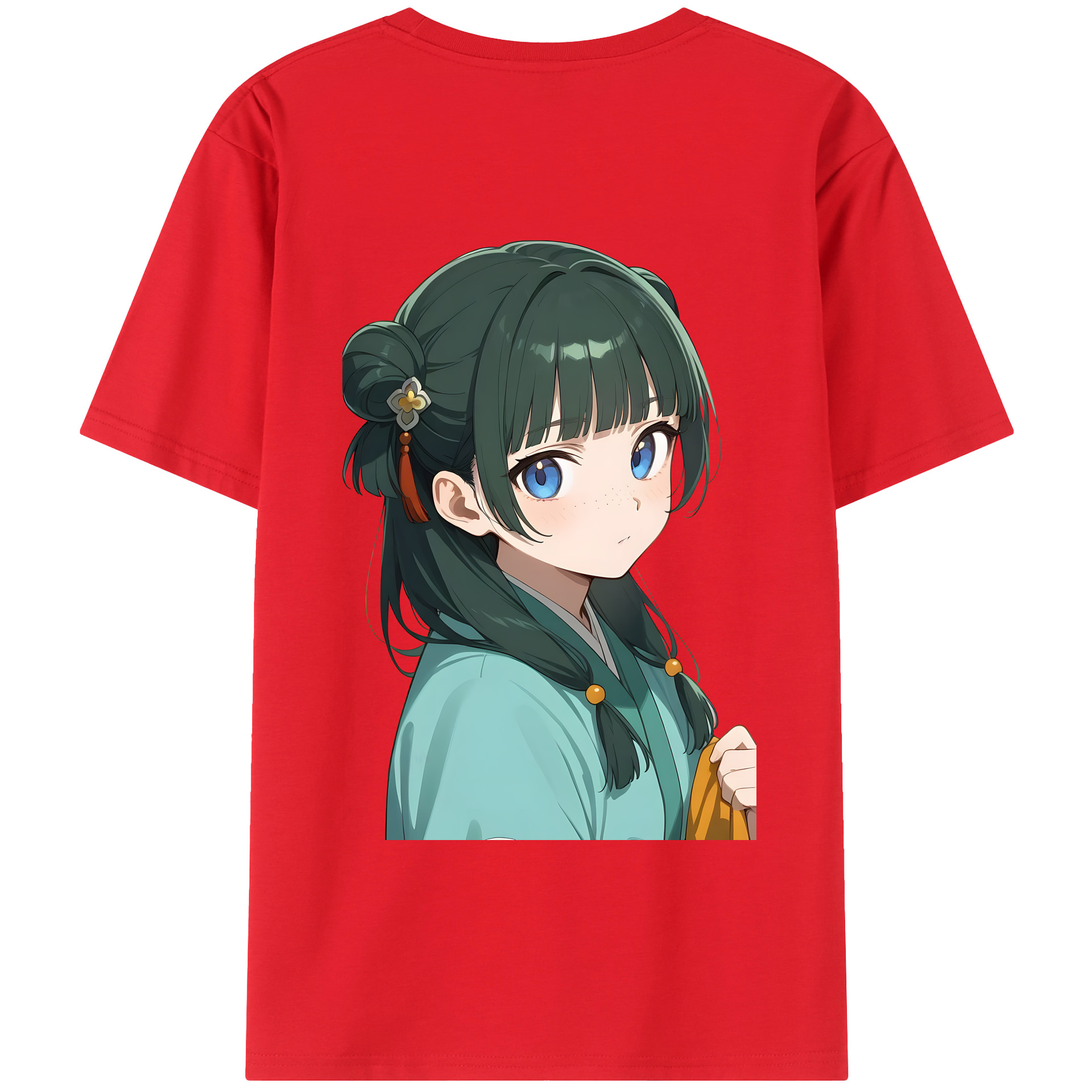 （画像用） 薬屋のひとりごと The Apothecary Diaries 綿100％ メンズ半袖Tシャツ（バックプリント） 通気性