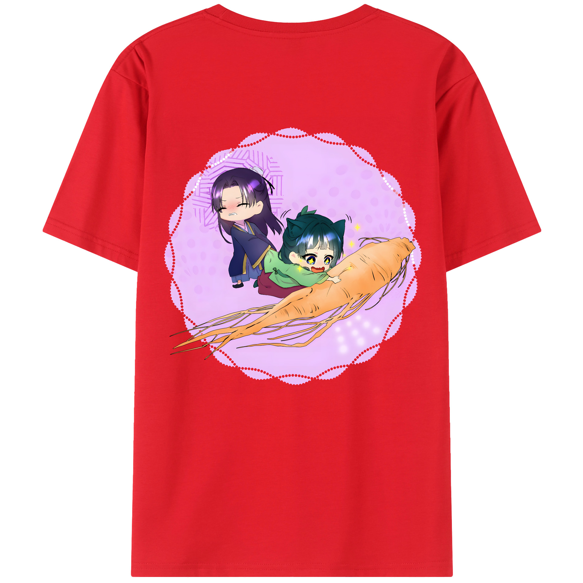 （画像用） 薬屋のひとりごと The Apothecary Diaries 綿100％ メンズ半袖Tシャツ（バックプリント） 通気性