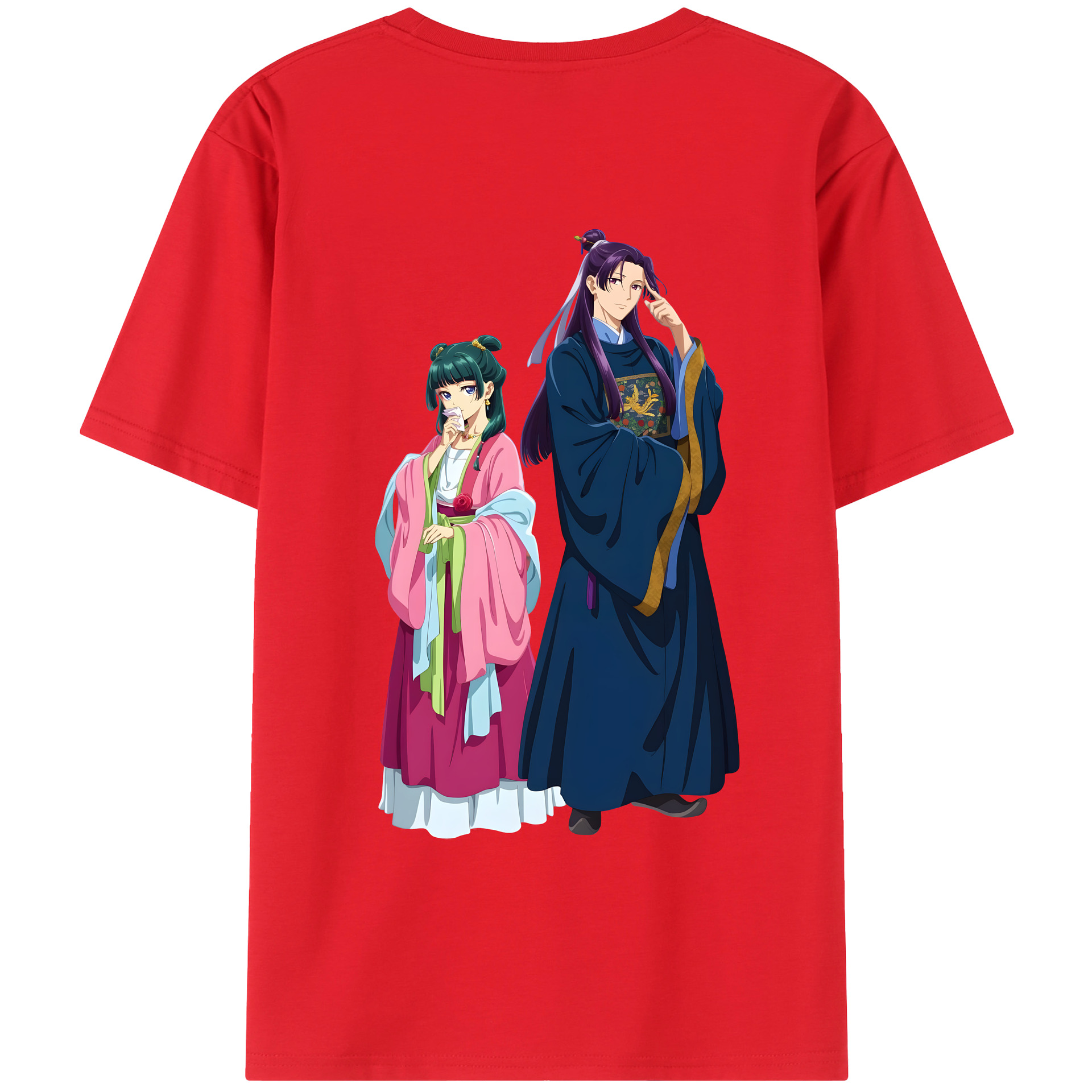 （画像用） 薬屋のひとりごと The Apothecary Diaries 綿100％ メンズ半袖Tシャツ（バックプリント） 通気性