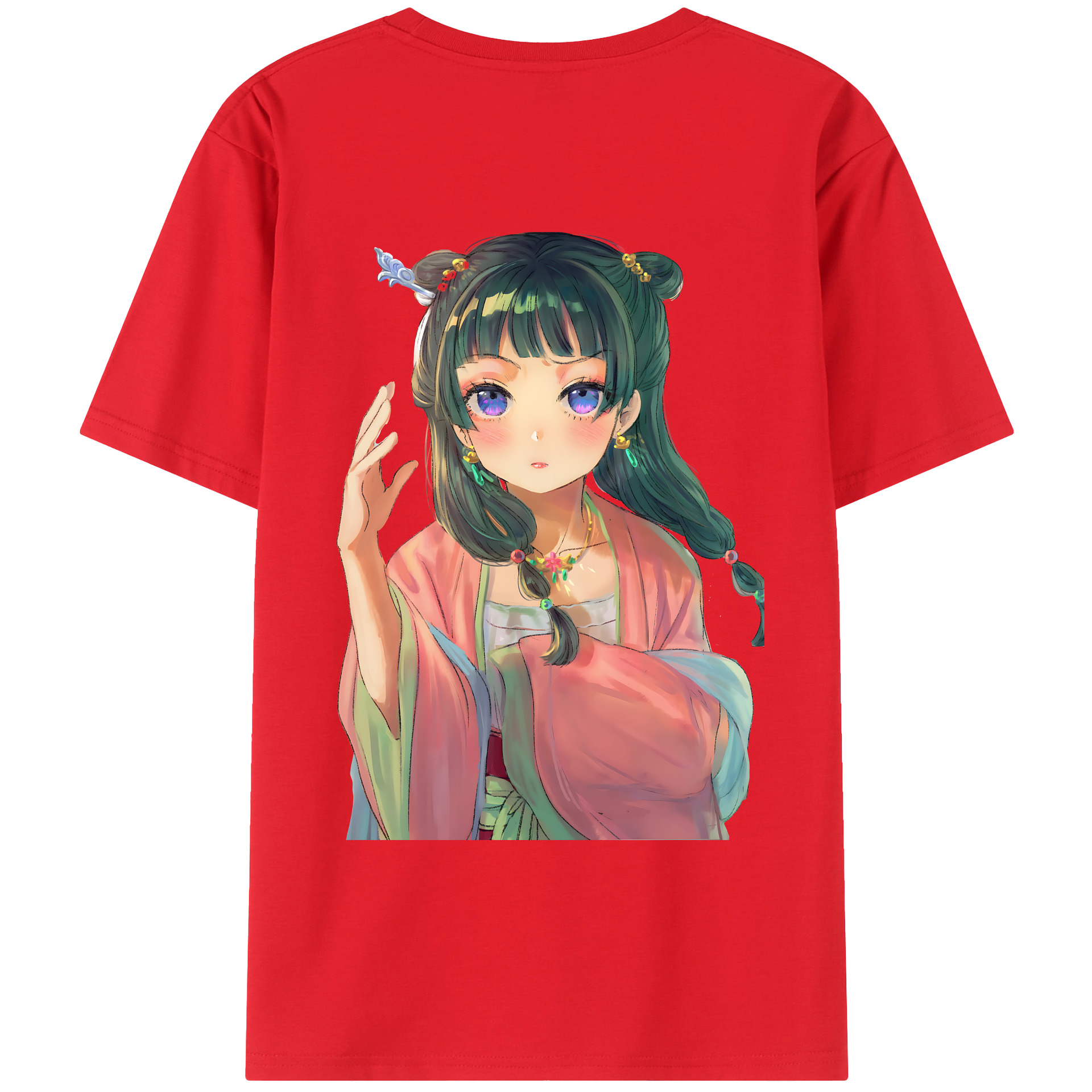 （画像用） 薬屋のひとりごと The Apothecary Diaries 綿100％ メンズ半袖Tシャツ（バックプリント） 通気性