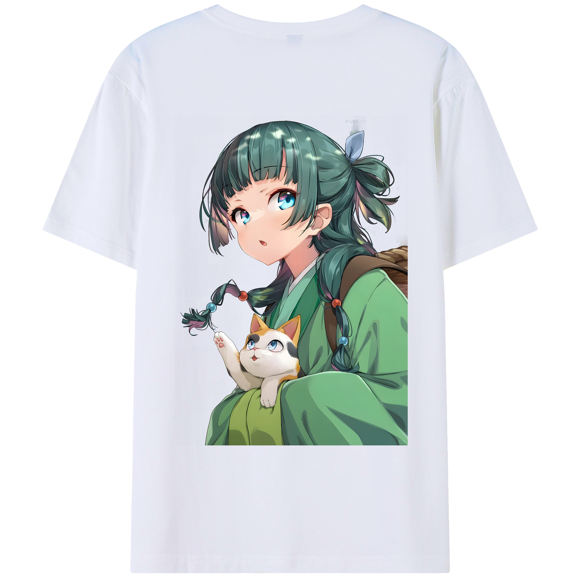 （画像用） 薬屋のひとりごと The Apothecary Diaries 綿100％ メンズ半袖Tシャツ（バックプリント） 通気性