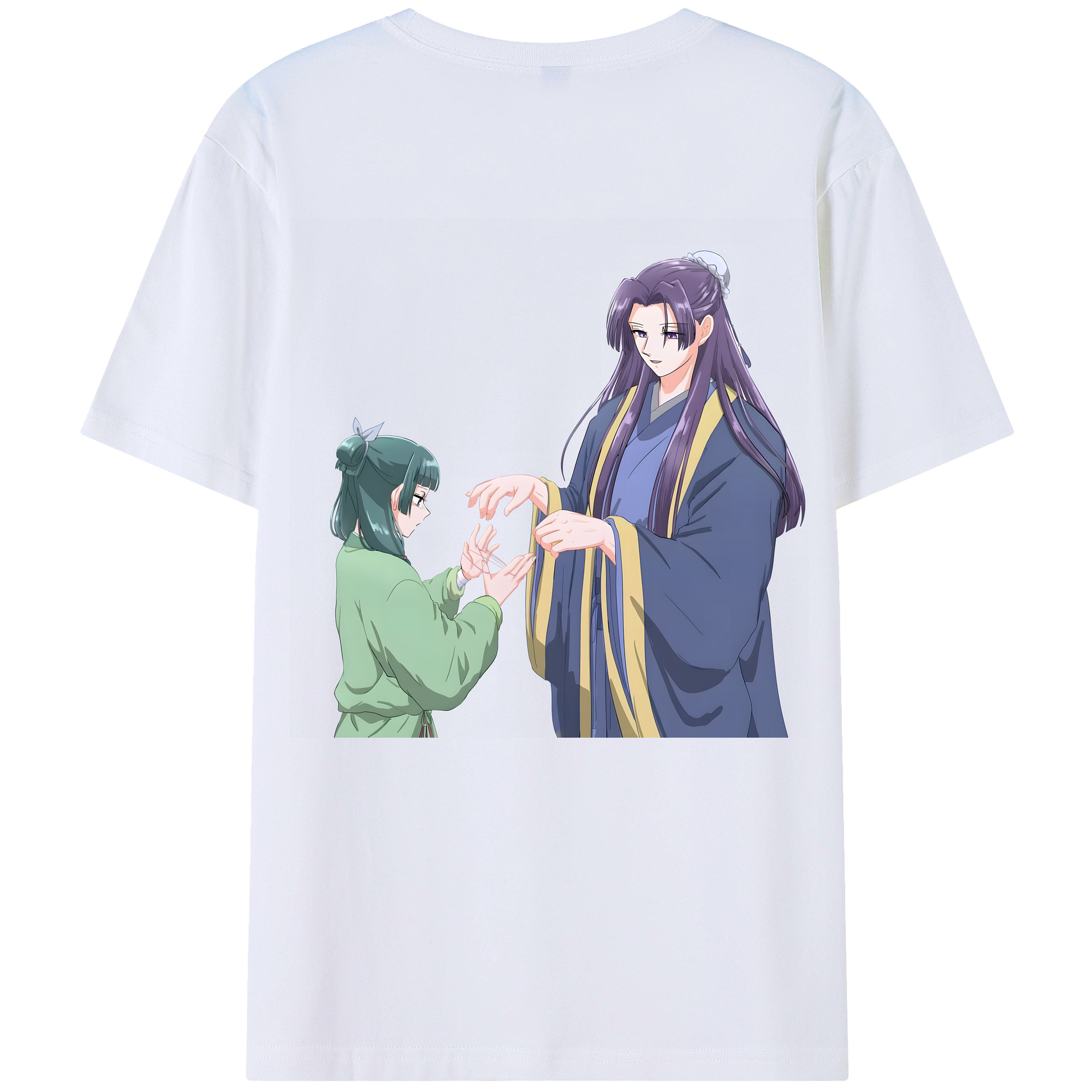 （画像用） 薬屋のひとりごと The Apothecary Diaries 綿100％ メンズ半袖Tシャツ（バックプリント） 通気性
