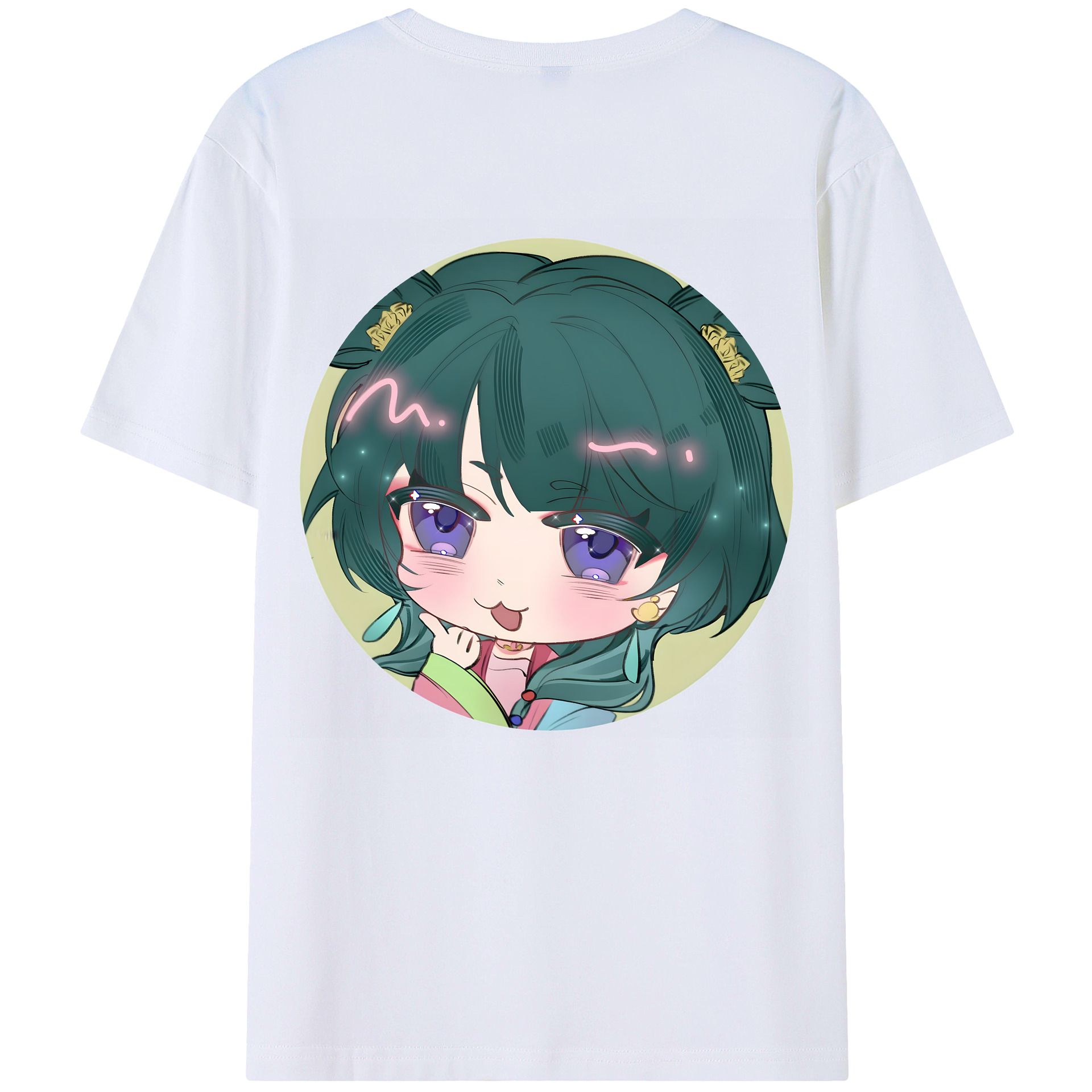 （画像用） 薬屋のひとりごと The Apothecary Diaries 綿100％ メンズ半袖Tシャツ（バックプリント） 通気性