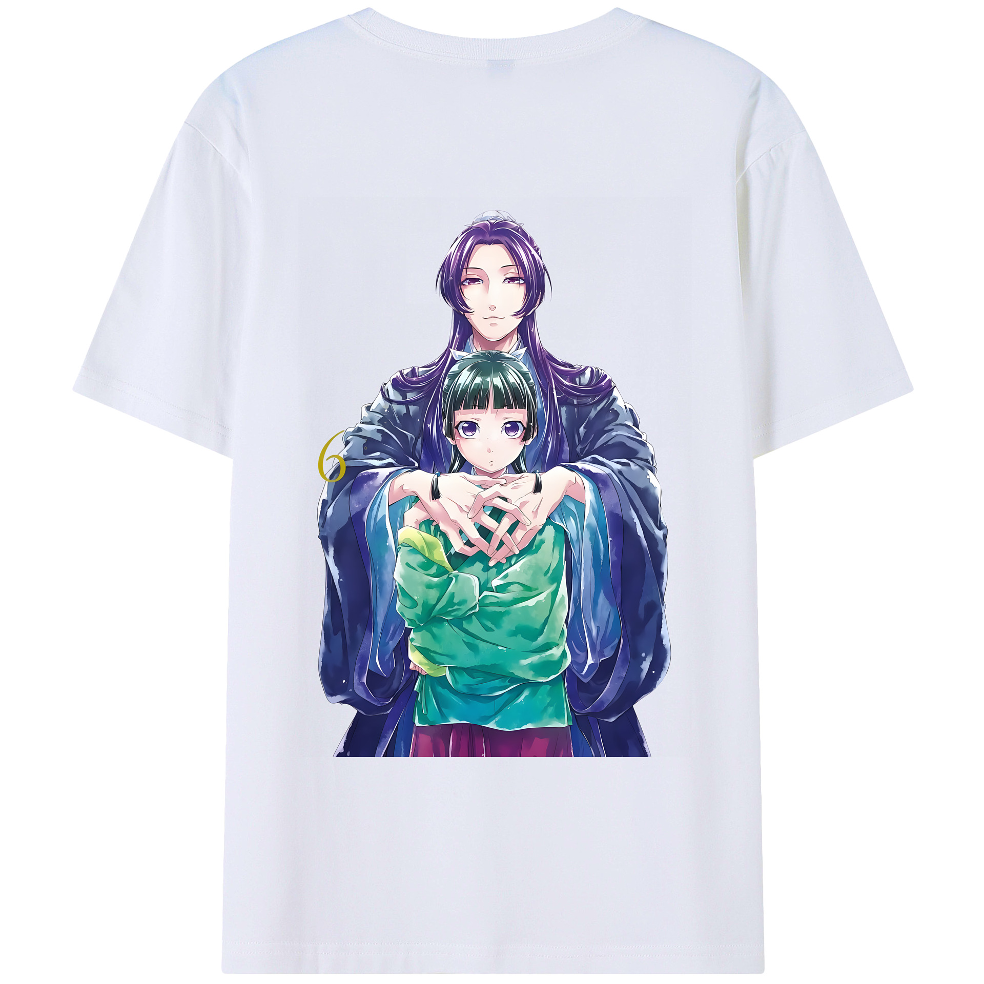 （画像用） 薬屋のひとりごと The Apothecary Diaries 綿100％ メンズ半袖Tシャツ（バックプリント） 通気性
