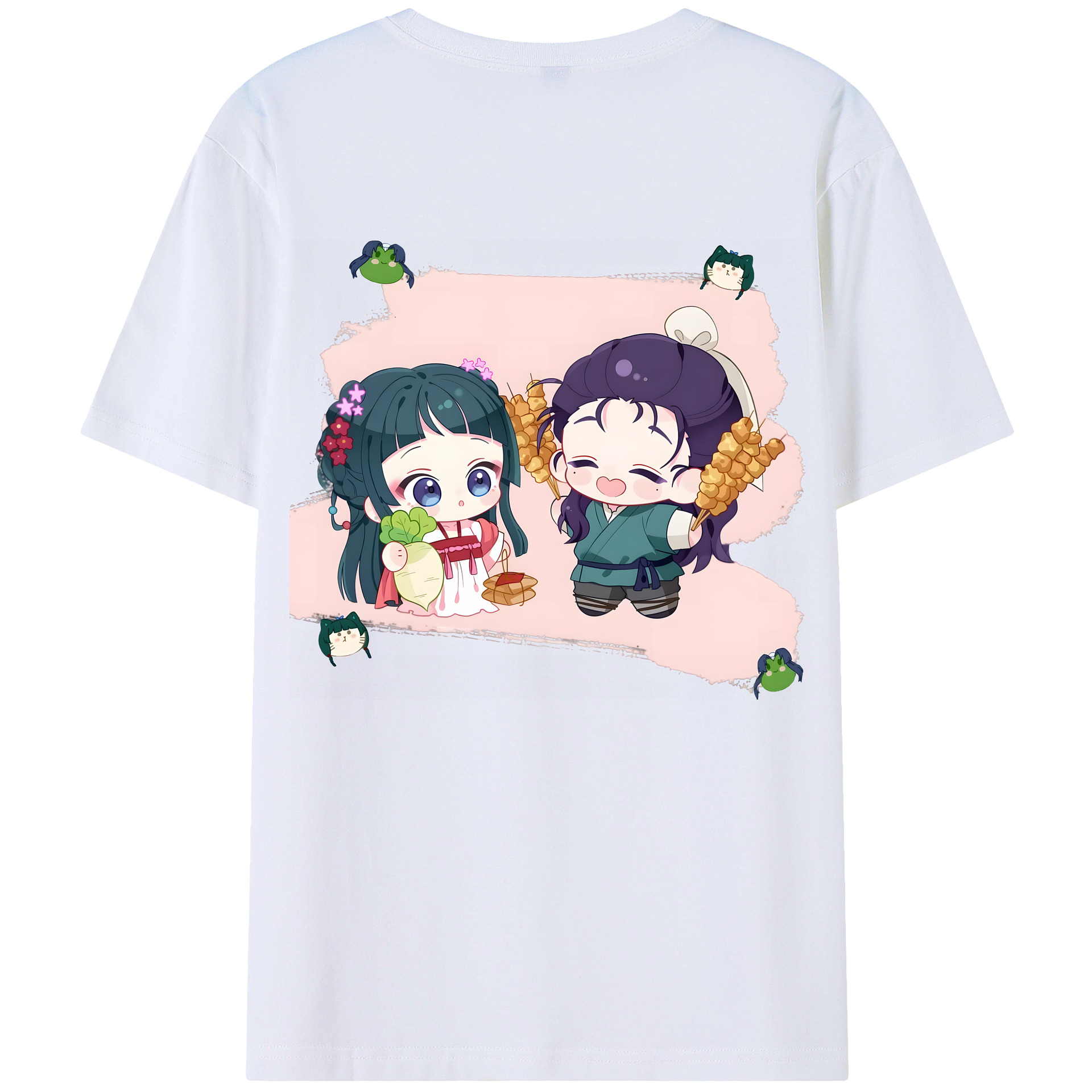 （画像用） 薬屋のひとりごと The Apothecary Diaries 綿100％ メンズ半袖Tシャツ（バックプリント） 通気性