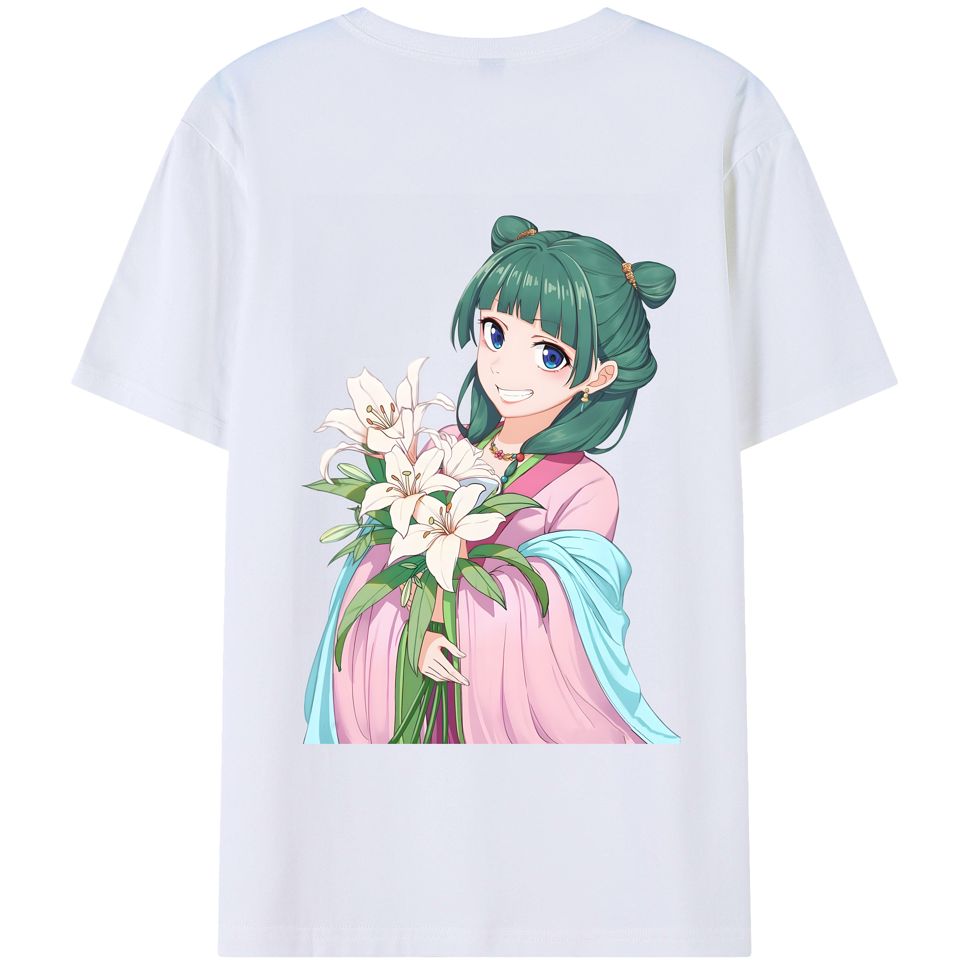 （画像用） 薬屋のひとりごと The Apothecary Diaries 綿100％ メンズ半袖Tシャツ（バックプリント） 通気性