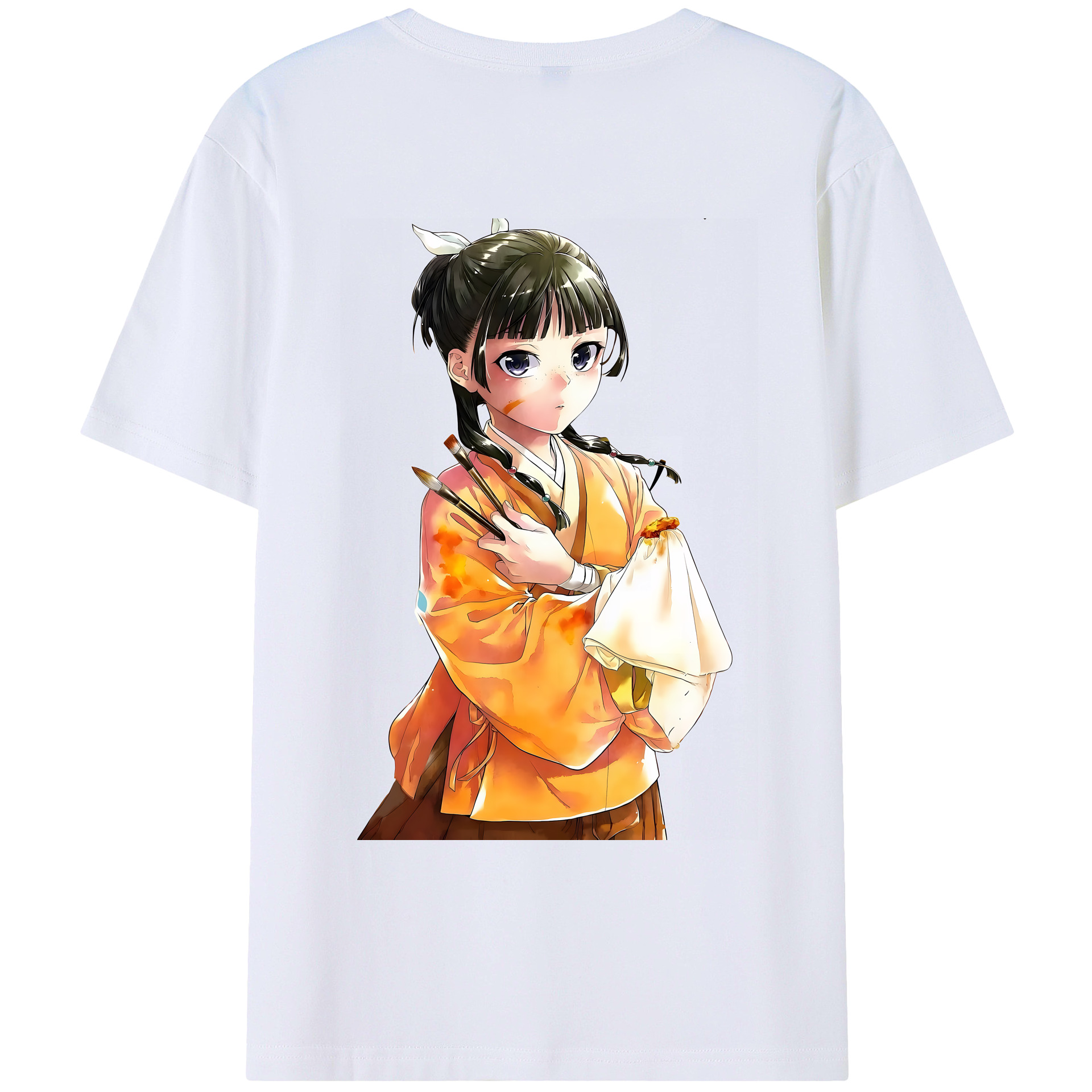 （画像用） 薬屋のひとりごと The Apothecary Diaries 綿100％ メンズ半袖Tシャツ（バックプリント） 通気性