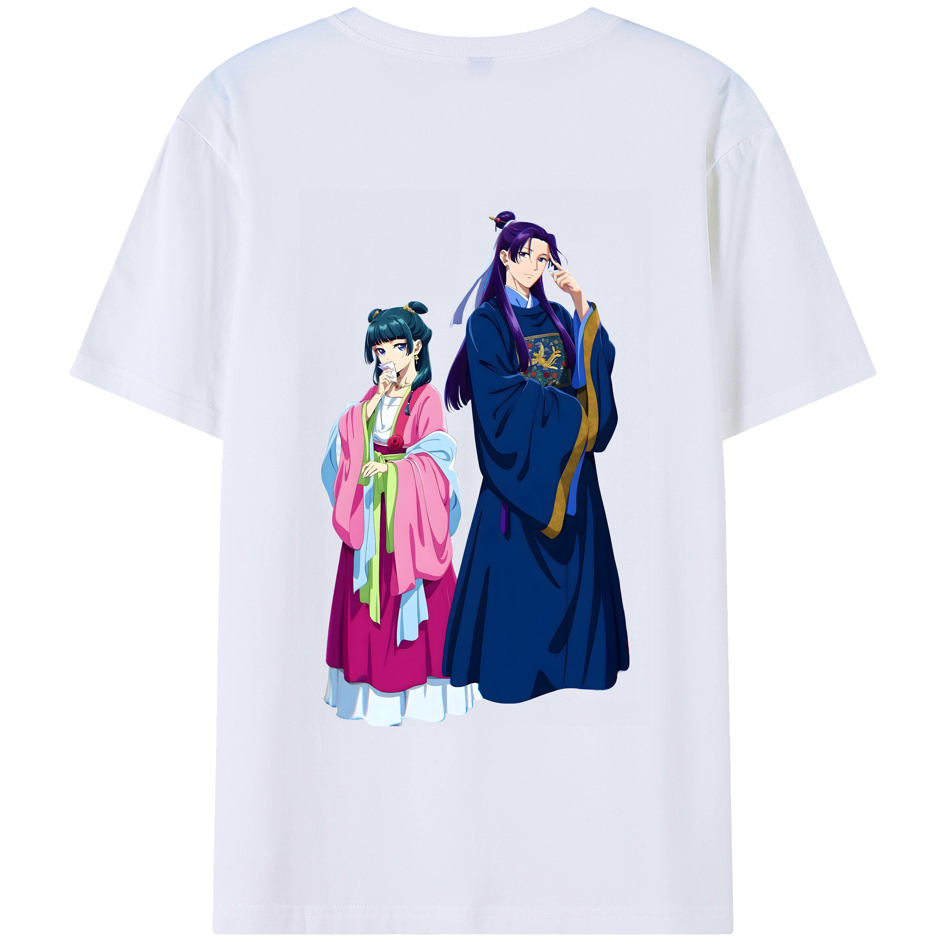 （画像用） 薬屋のひとりごと The Apothecary Diaries 綿100％ メンズ半袖Tシャツ（バックプリント） 通気性