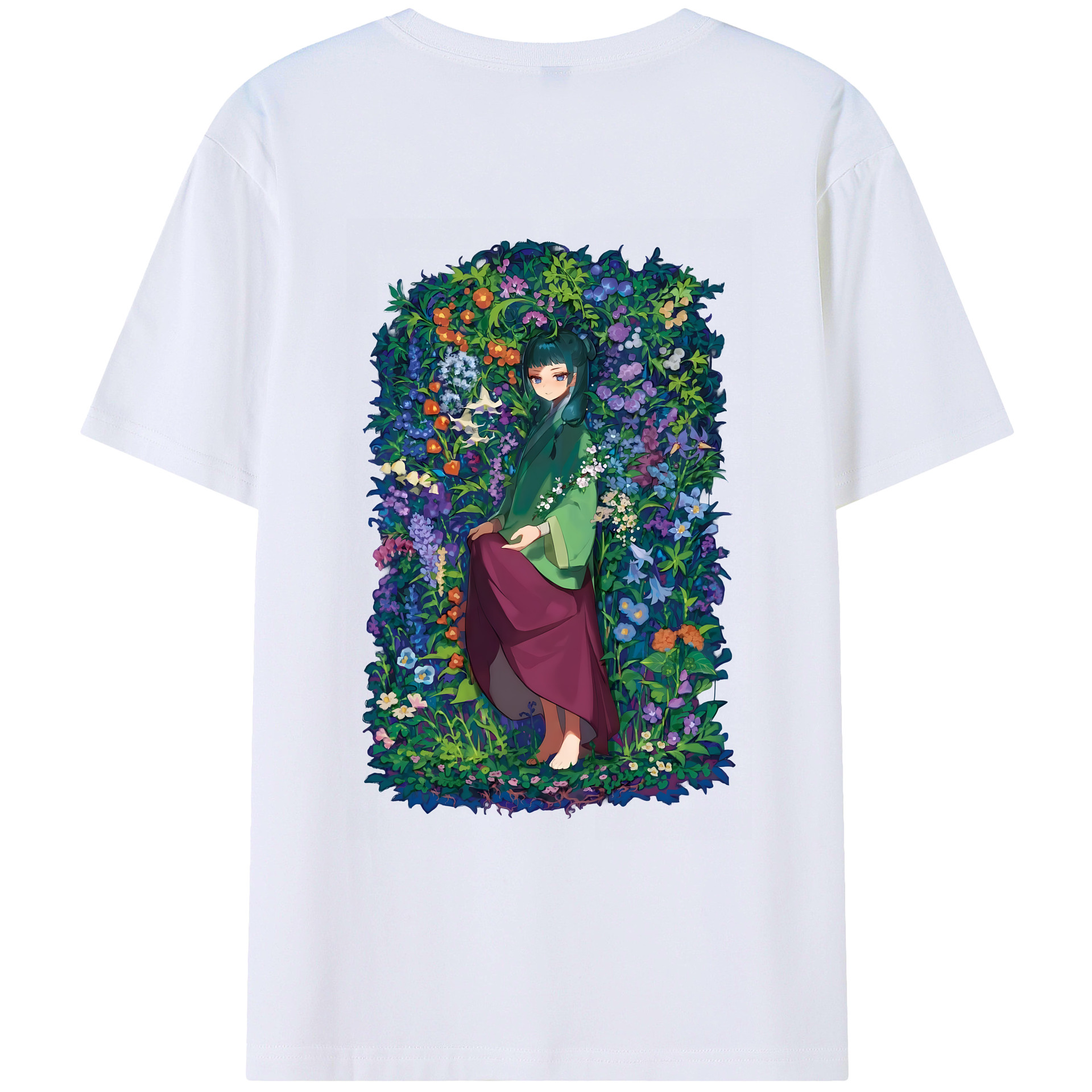 （画像用） 薬屋のひとりごと The Apothecary Diaries 綿100％ メンズ半袖Tシャツ（バックプリント） 通気性