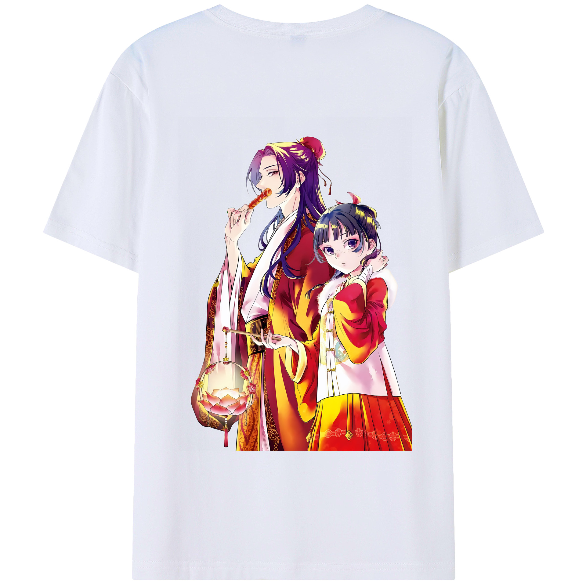 （画像用） 薬屋のひとりごと The Apothecary Diaries 綿100％ メンズ半袖Tシャツ（バックプリント） 通気性