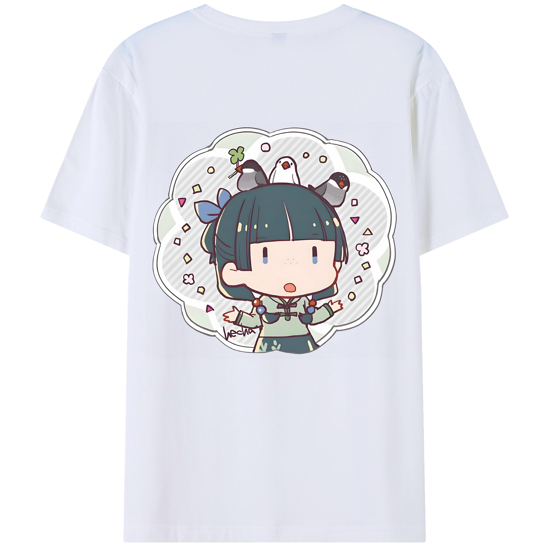 （画像用） 薬屋のひとりごと The Apothecary Diaries 綿100％ メンズ半袖Tシャツ（バックプリント） 通気性