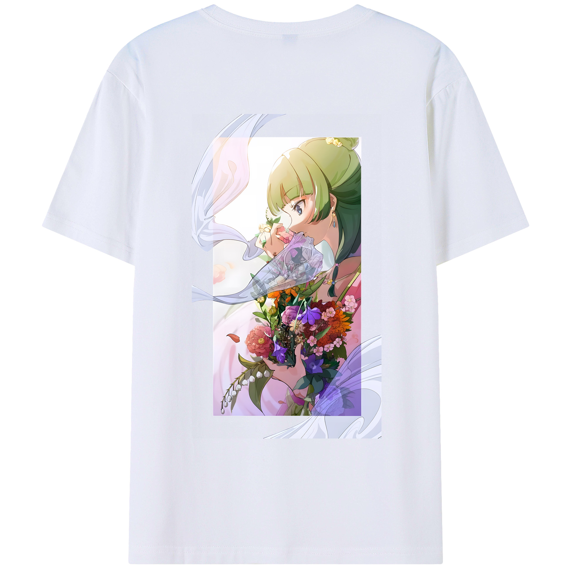 （画像用） 薬屋のひとりごと The Apothecary Diaries 綿100％ メンズ半袖Tシャツ（バックプリント） 通気性