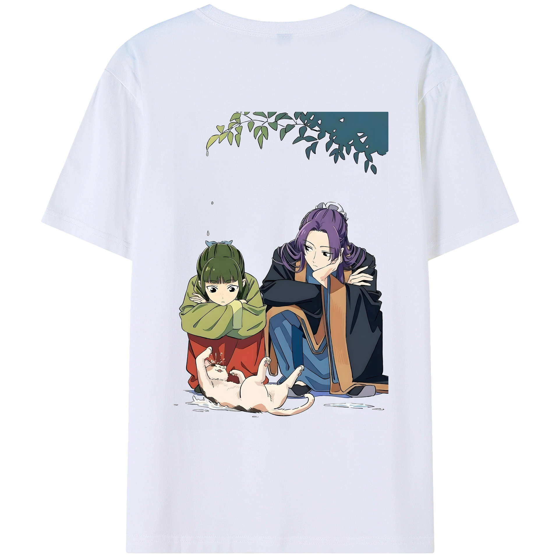 （画像用） 薬屋のひとりごと The Apothecary Diaries 綿100％ メンズ半袖Tシャツ（バックプリント） 通気性