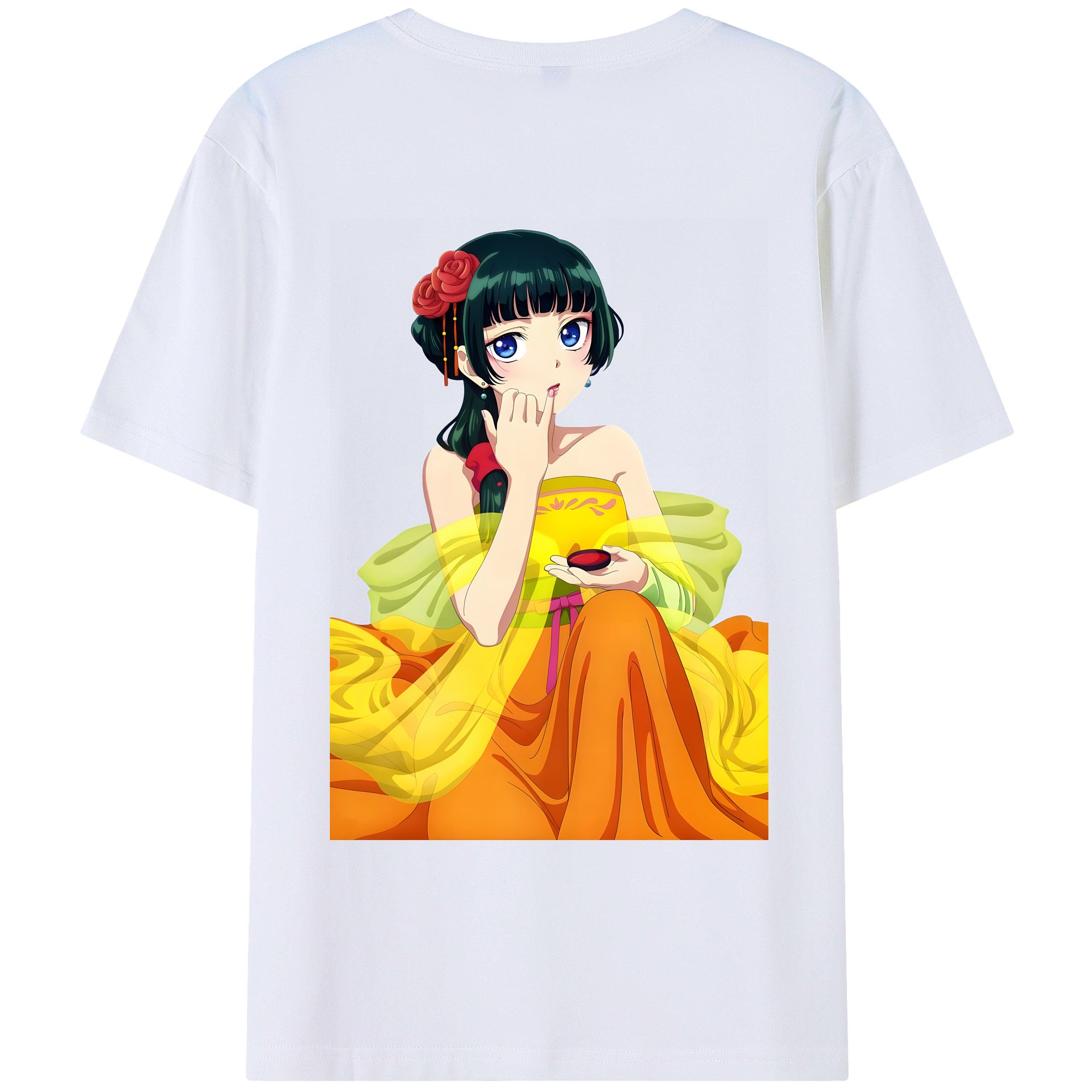 （画像用） 薬屋のひとりごと The Apothecary Diaries 綿100％ メンズ半袖Tシャツ（バックプリント） 通気性