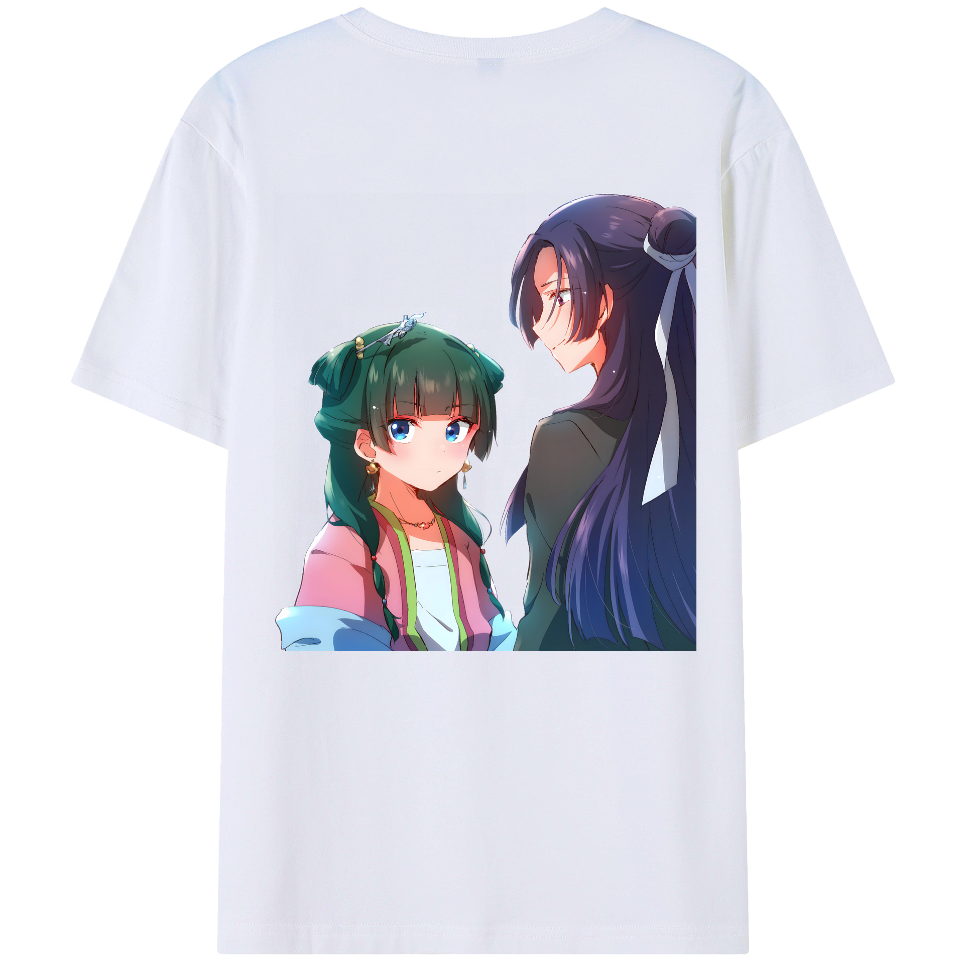 （画像用） 薬屋のひとりごと The Apothecary Diaries 綿100％ メンズ半袖Tシャツ（バックプリント） 通気性