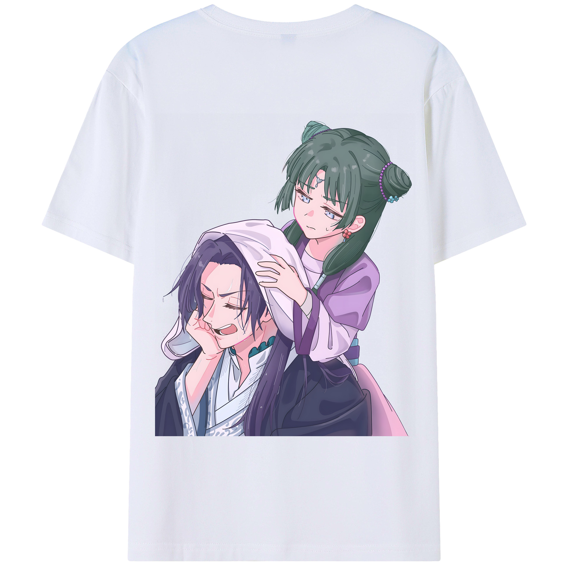 （画像用） 薬屋のひとりごと The Apothecary Diaries 綿100％ メンズ半袖Tシャツ（バックプリント） 通気性