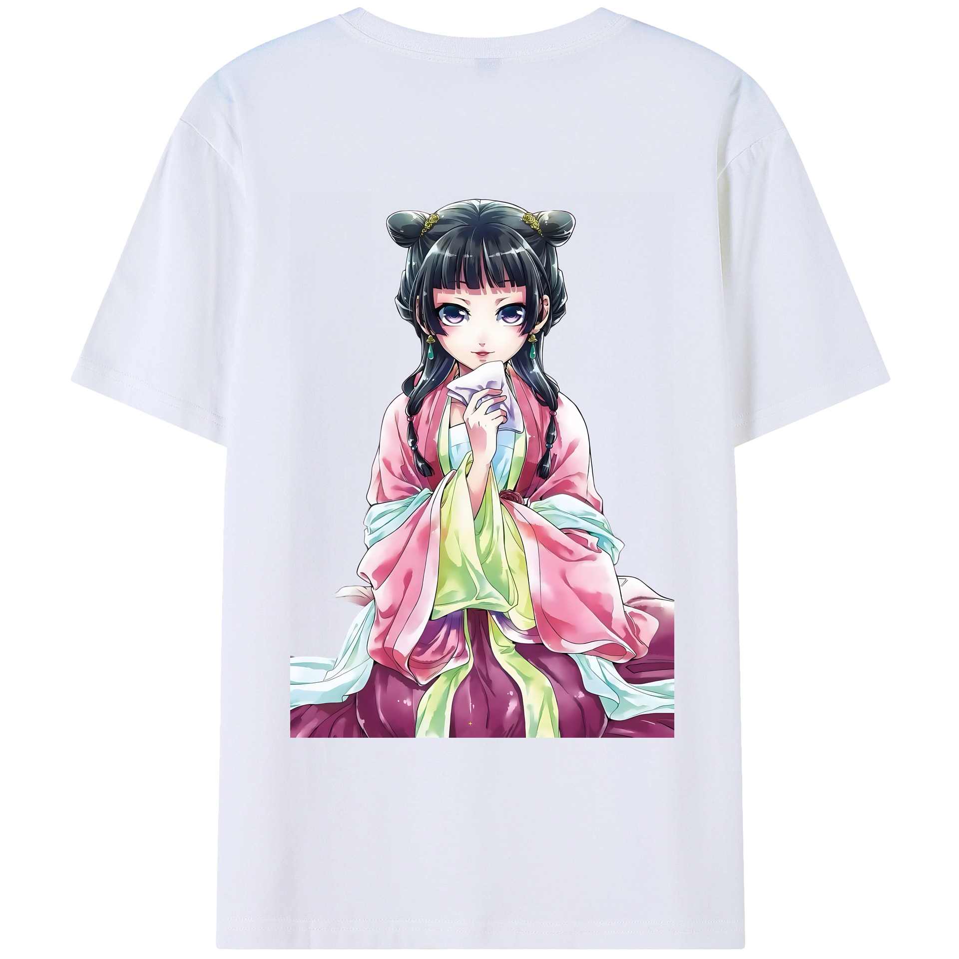 （画像用） 薬屋のひとりごと The Apothecary Diaries 綿100％ メンズ半袖Tシャツ（バックプリント） 通気性
