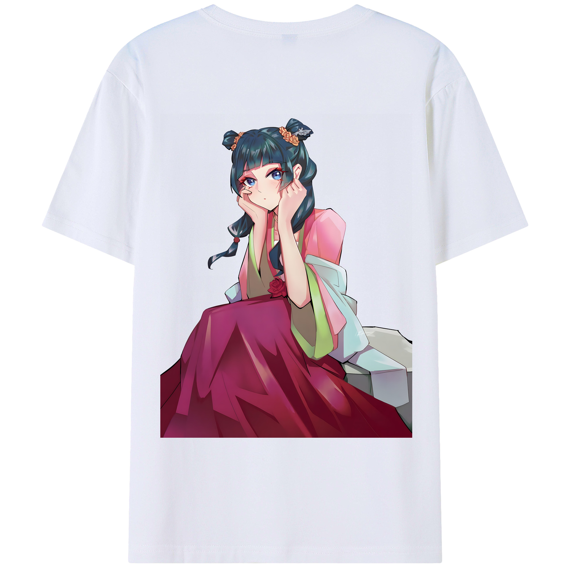 （画像用） 薬屋のひとりごと The Apothecary Diaries 綿100％ メンズ半袖Tシャツ（バックプリント） 通気性
