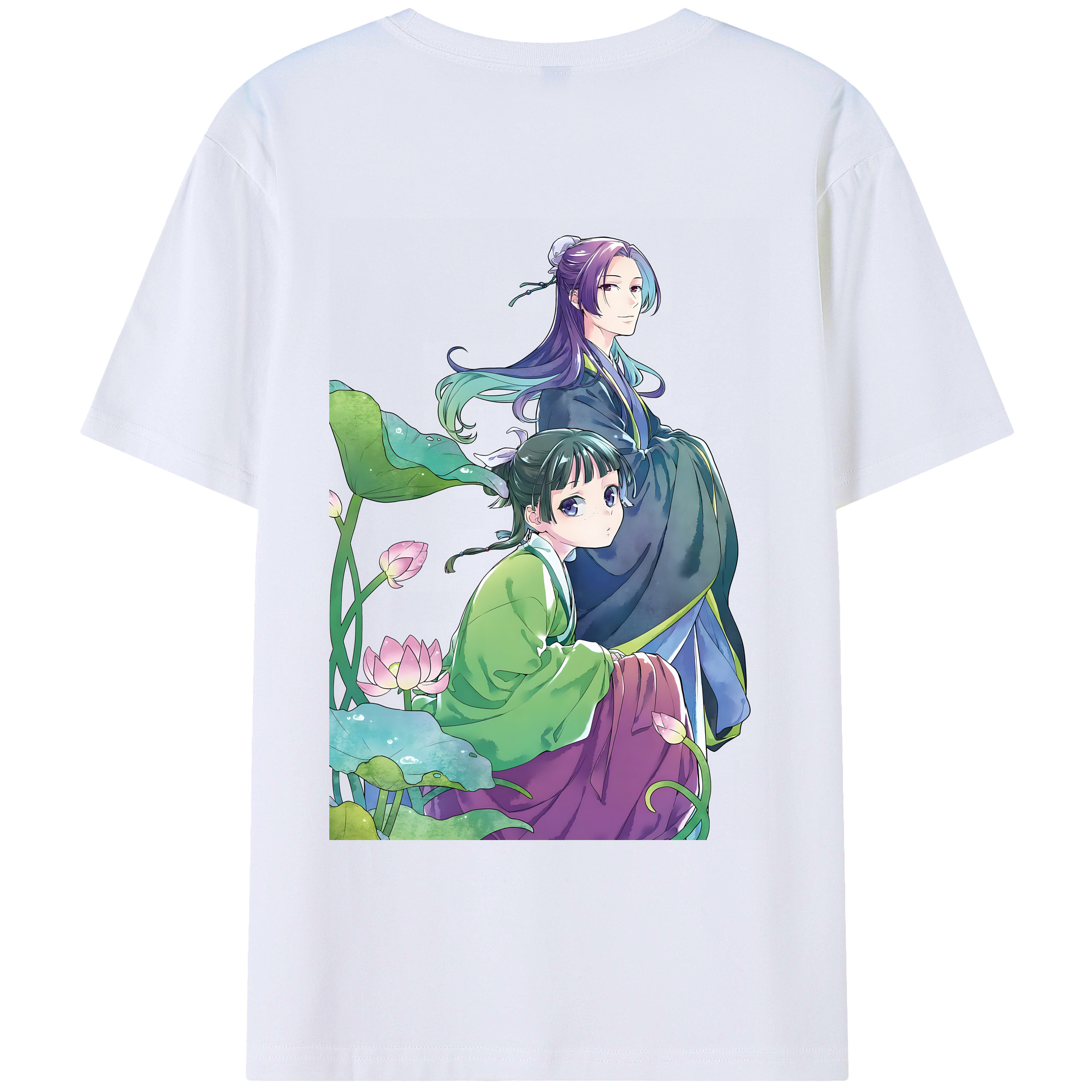 （画像用） 薬屋のひとりごと The Apothecary Diaries 綿100％ メンズ半袖Tシャツ（バックプリント） 通気性