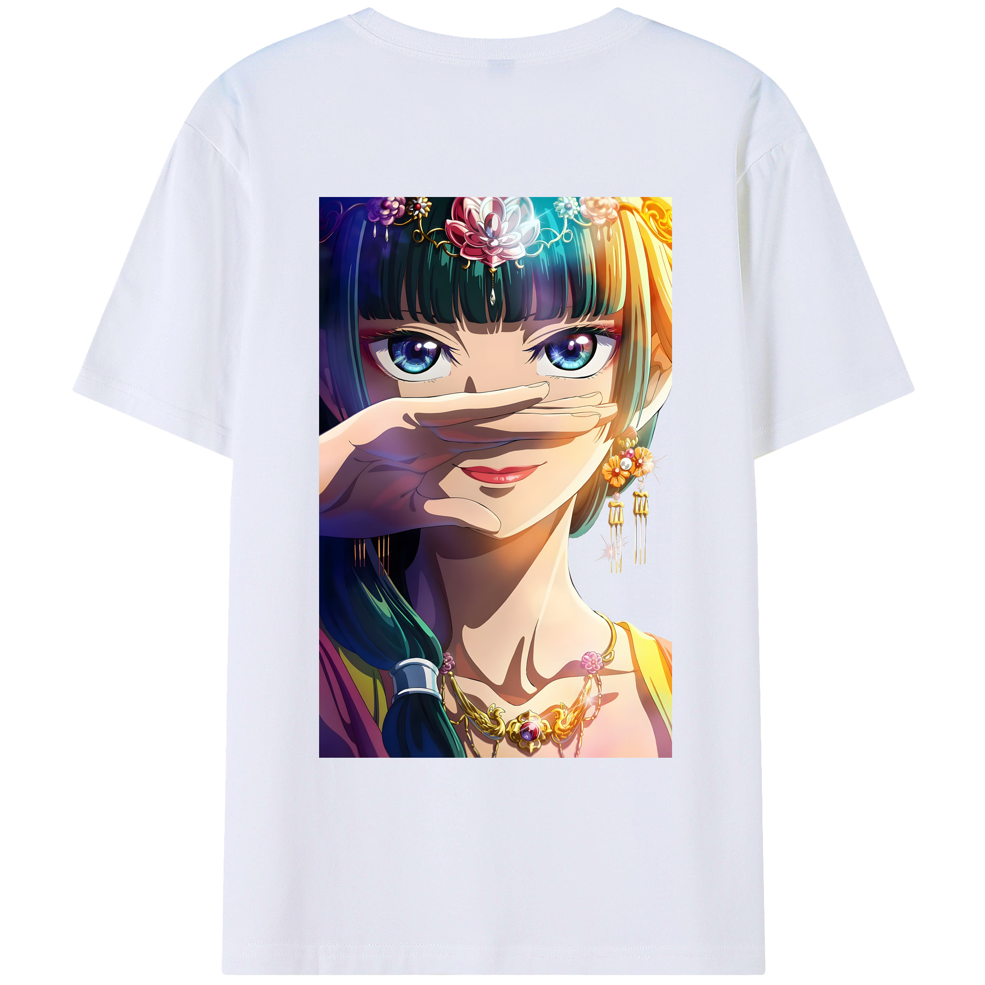 （画像用） 薬屋のひとりごと The Apothecary Diaries 綿100％ メンズ半袖Tシャツ（バックプリント） 通気性