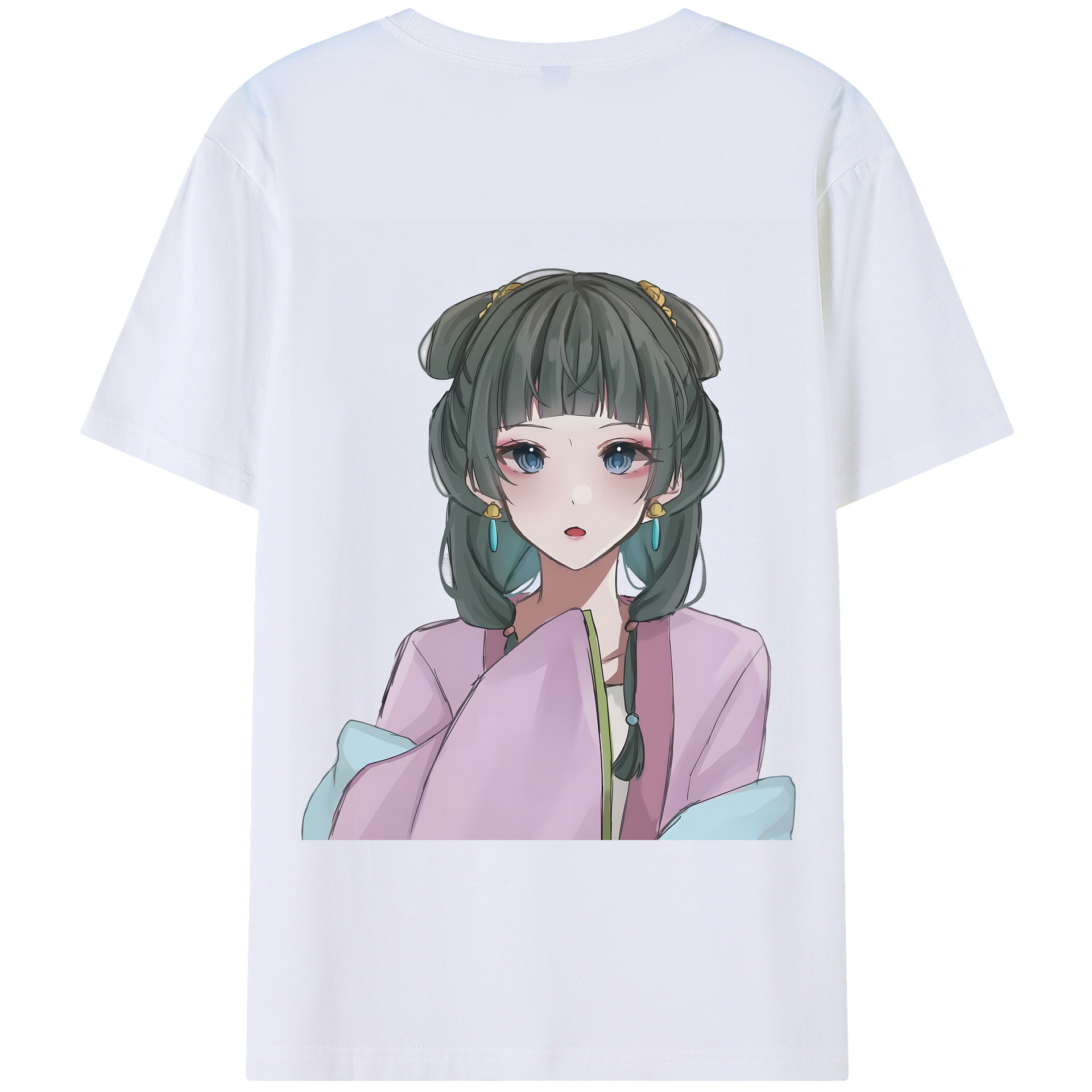 （画像用） 薬屋のひとりごと The Apothecary Diaries 綿100％ メンズ半袖Tシャツ（バックプリント） 通気性