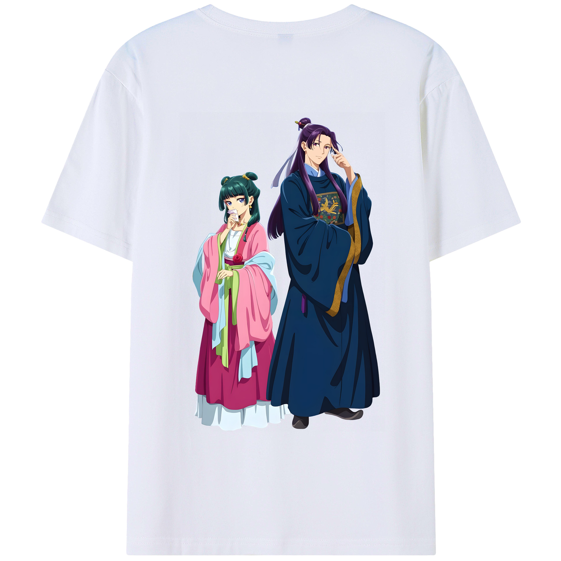 （画像用） 薬屋のひとりごと The Apothecary Diaries 綿100％ メンズ半袖Tシャツ（バックプリント） 通気性